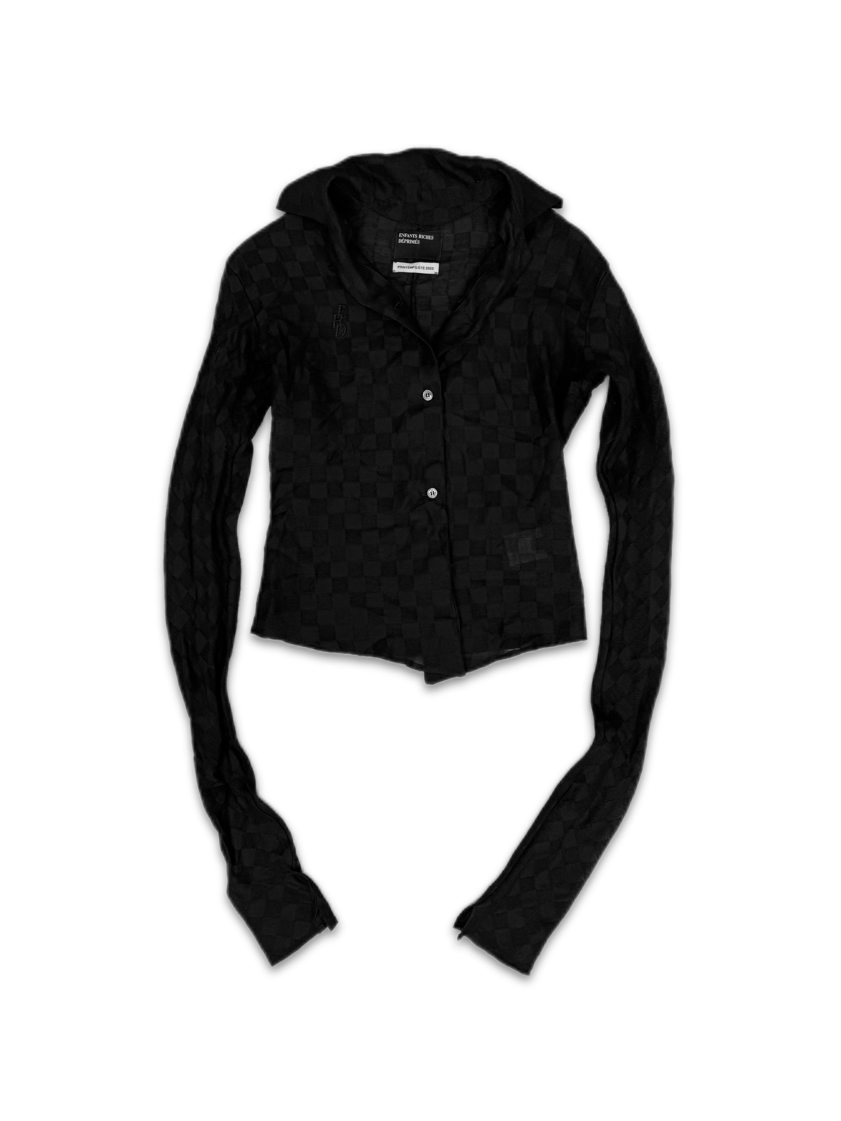 Enfants Riches Deprimes ‘ERD’ Logo Cropped Checkered Button Up