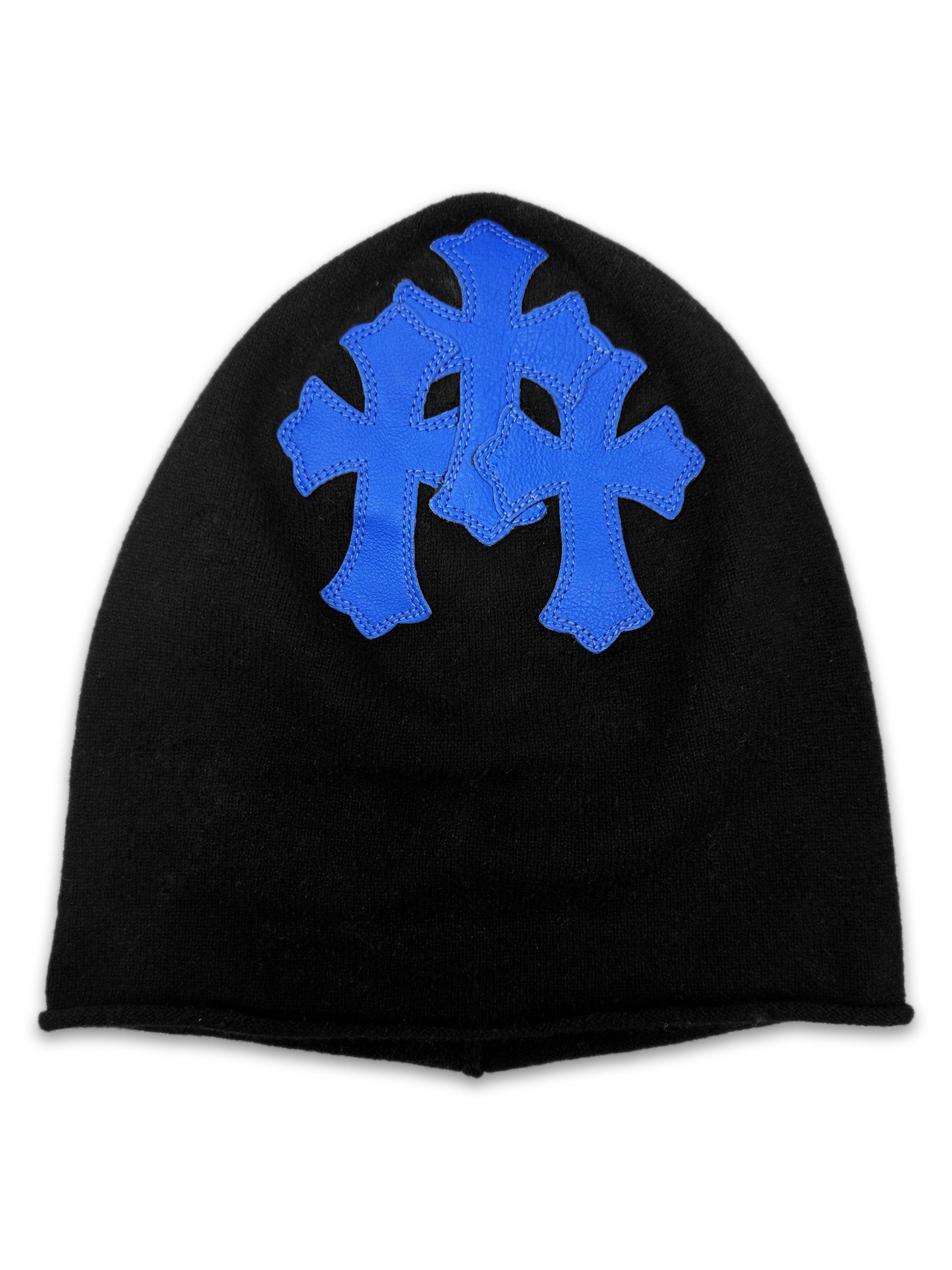 Chrome Hearts ‘Triple Cross’ Leather Cashmere Mask / Beanie
