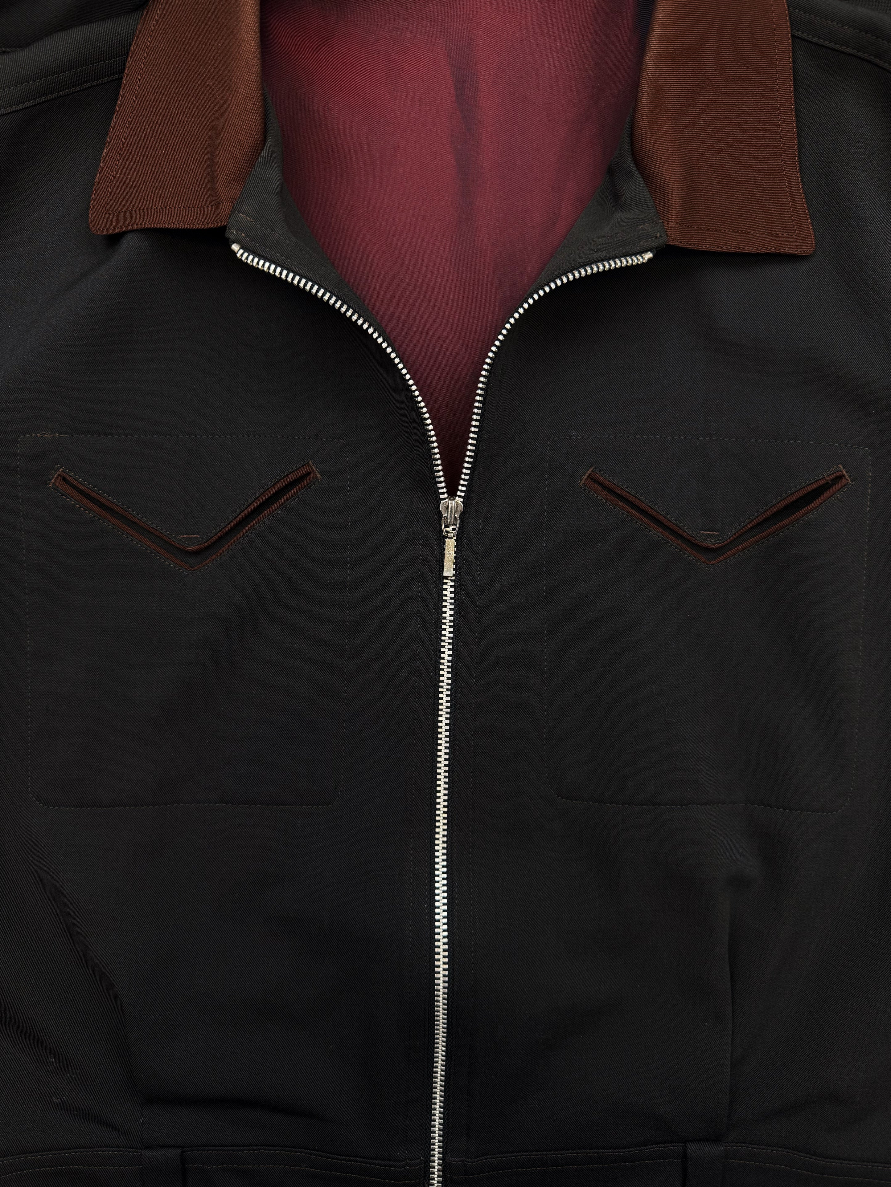 90s Jean Paul Gaultier Two Tone Cropped Zip-up Jacket