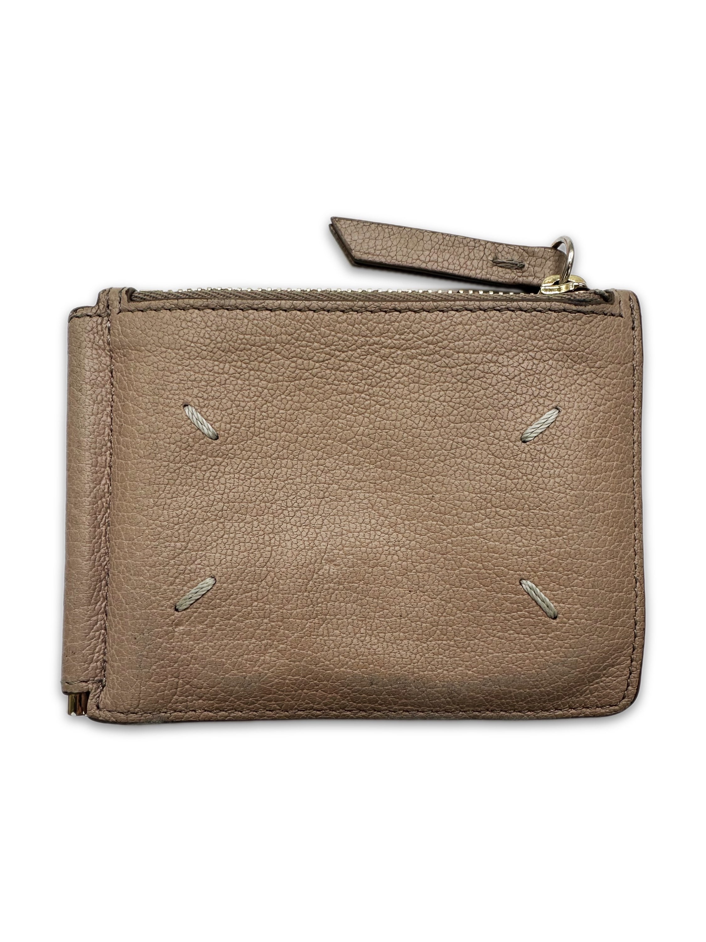 Maison Margiela Beige Four Stitch Bifold Leather Wallet