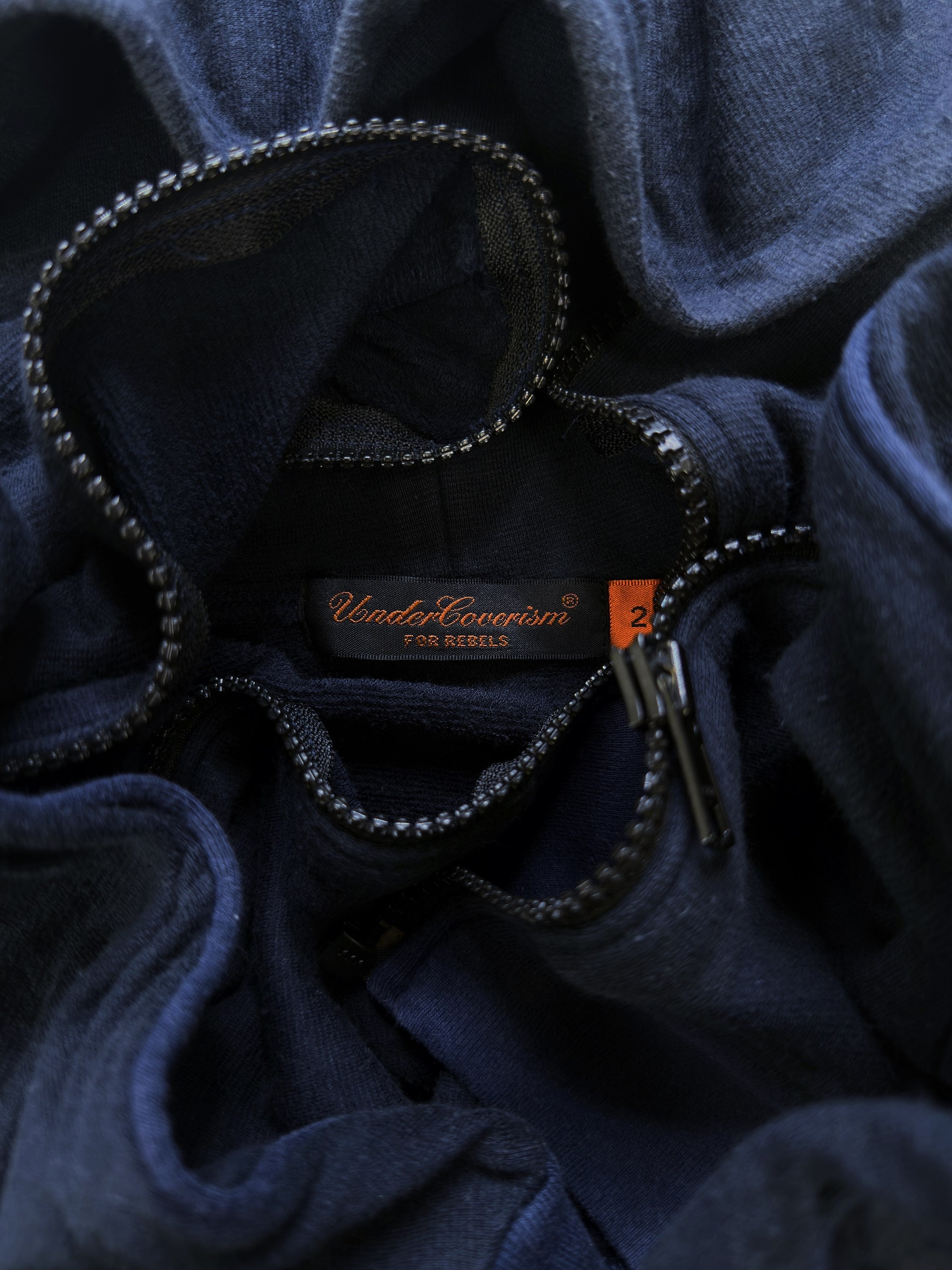 Undercover Navy Blue Full-zip ‘Chest Pocket’ Hoodie