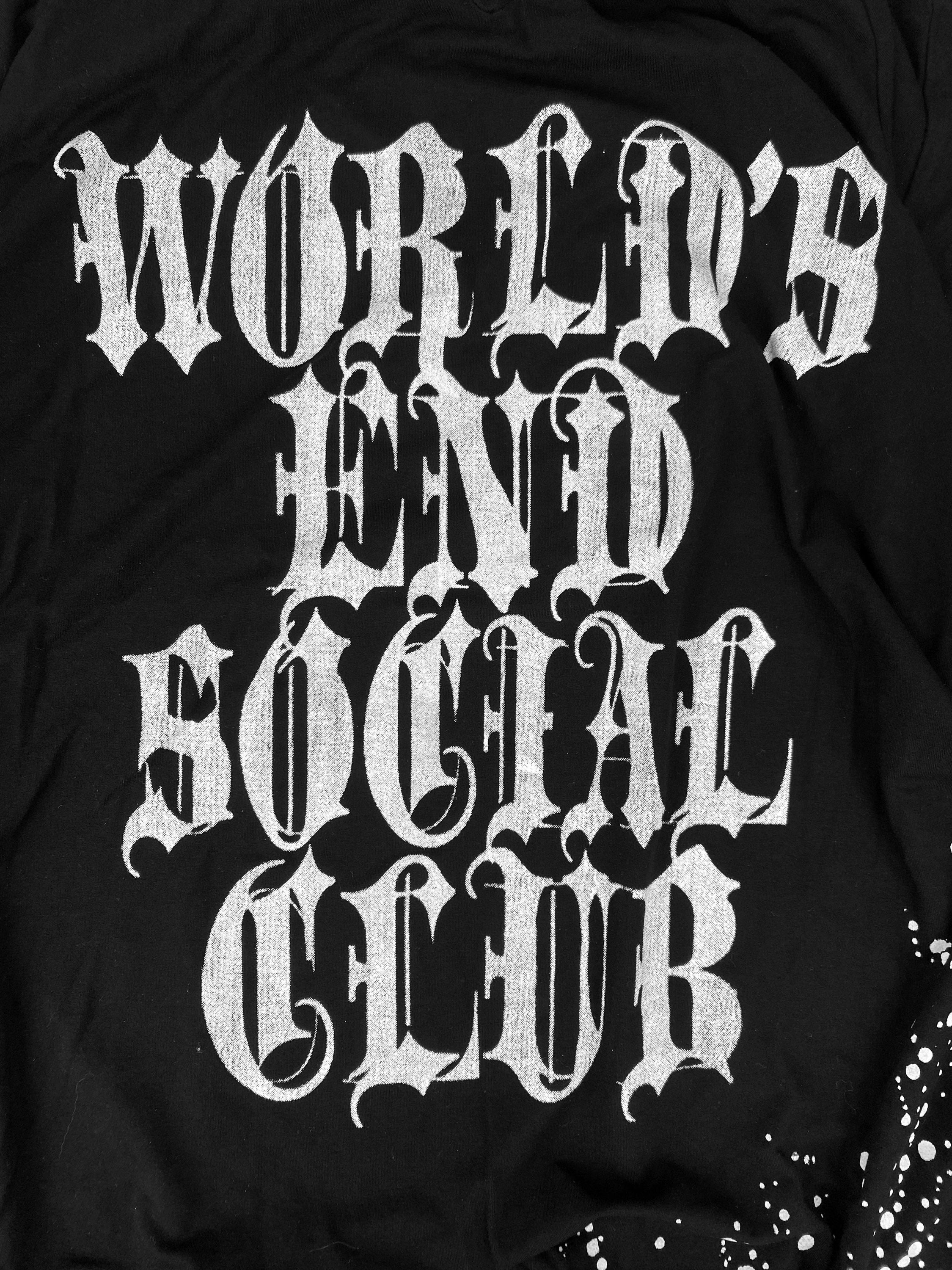 00s Kmrii ‘World’s End’ Gothic Spell Out Heavy Weight Sweater