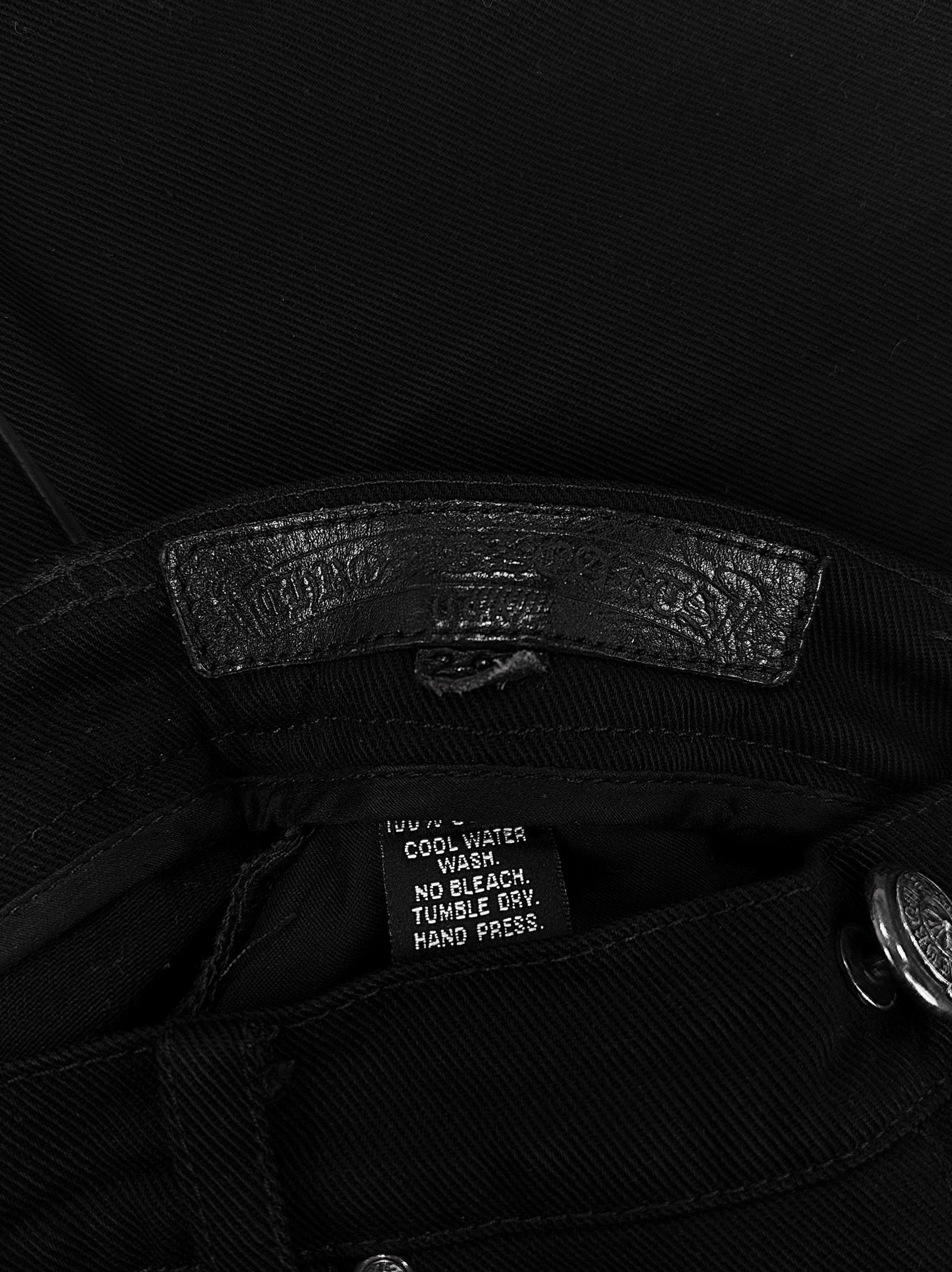 Chrome Hearts ‘Fleur’ Knee .925 Silver Black Flared Cut Denim