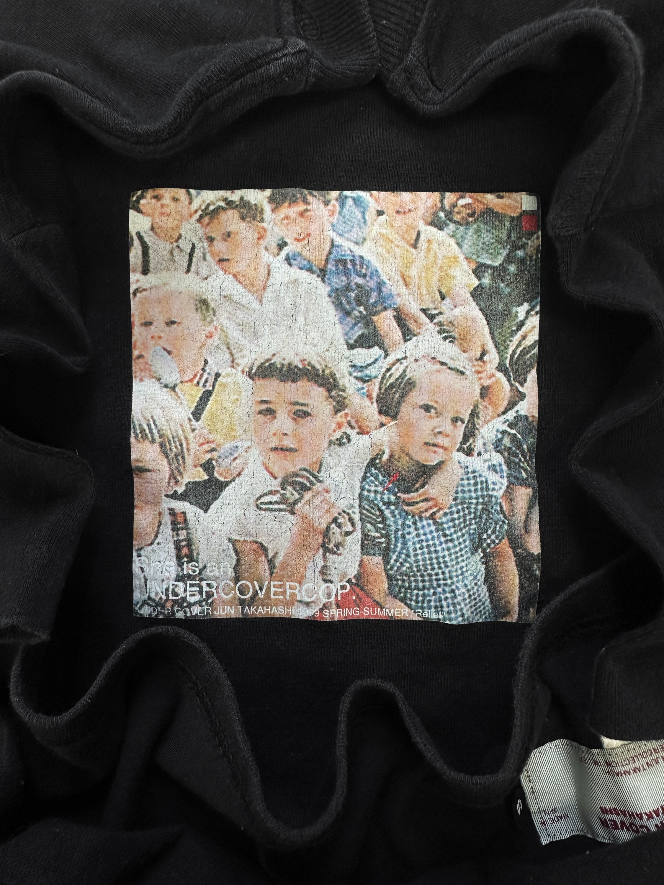 SS99 Undercover ‘Relief’ Box Graphic Washed Fitted T-Shirt