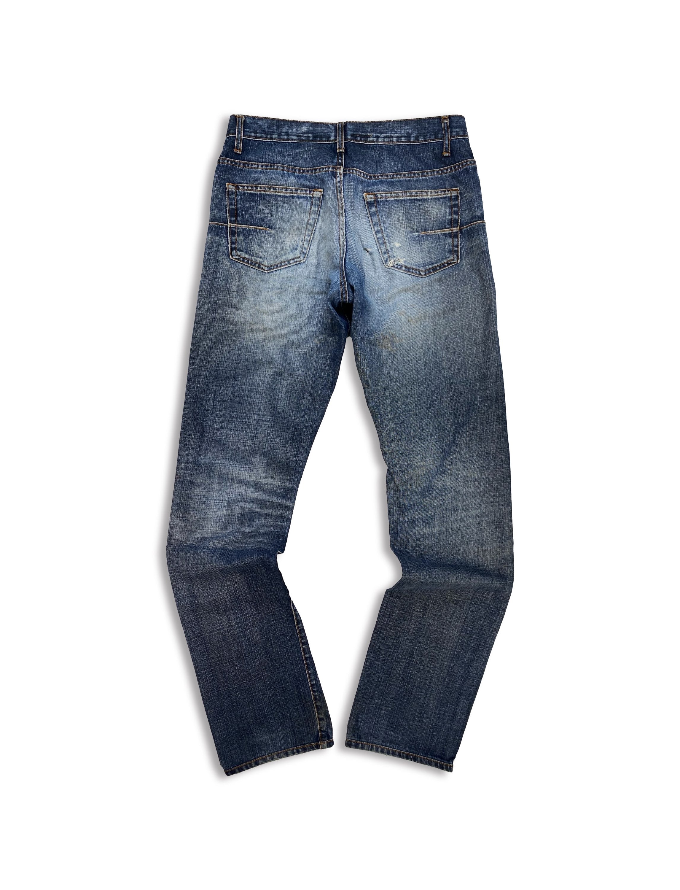 Dior by Hedi Slimane Distressed Dark Wash Indigo Denim