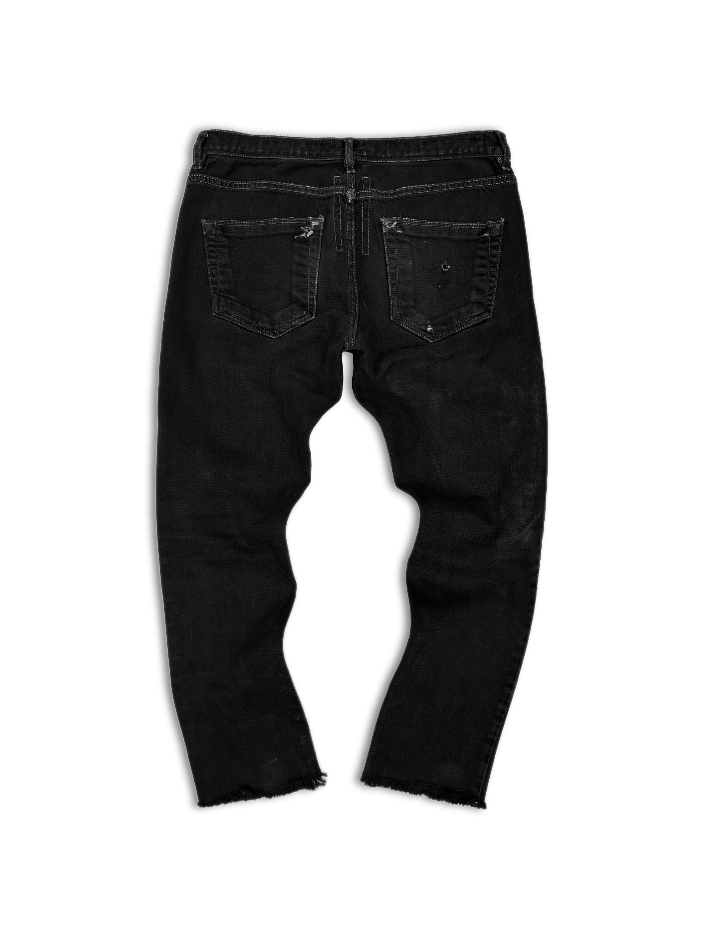 Rick Owens Black Detroit Cut Cropped Denim