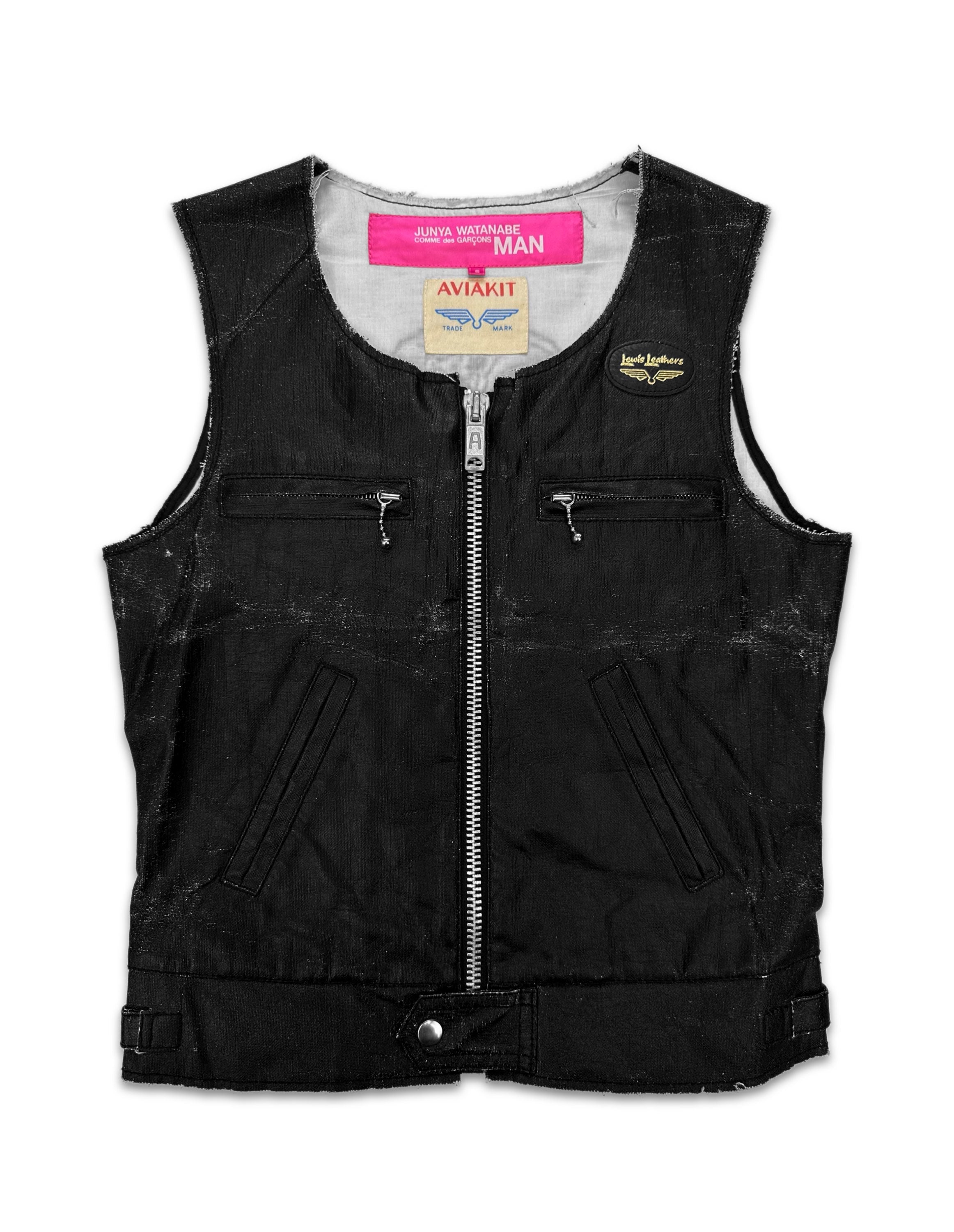 AW02 Junya Watanabe Painted Bejewelled ‘Skull &amp; Crossbones’ Vest