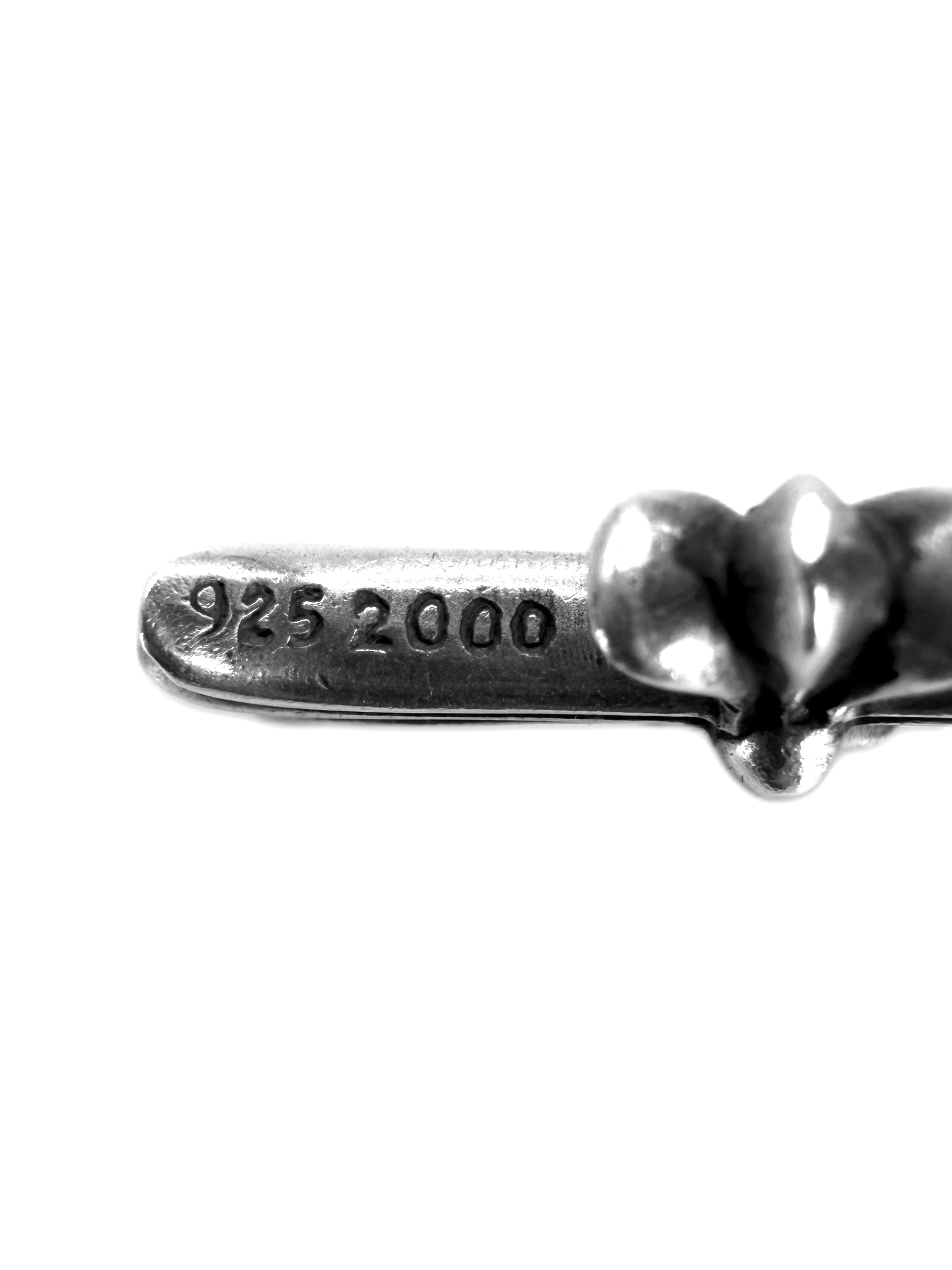 Chrome Hearts Pavé Diamond Tiny E’ 18 in Cross Necklace