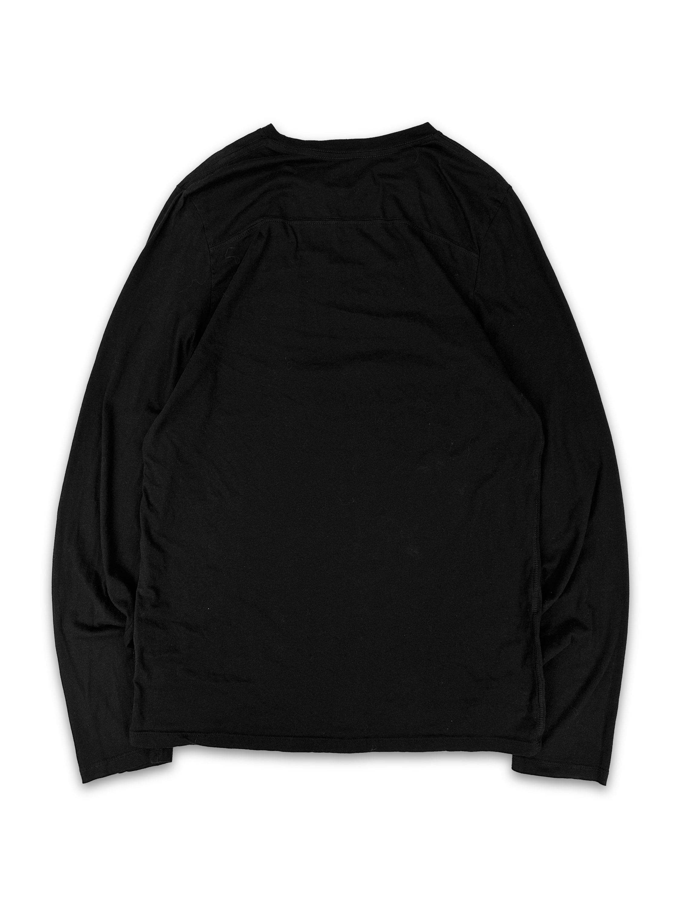Chrome Hearts ‘Leather Patch’ Silver Scroll Logo Long Sleeve Shirt