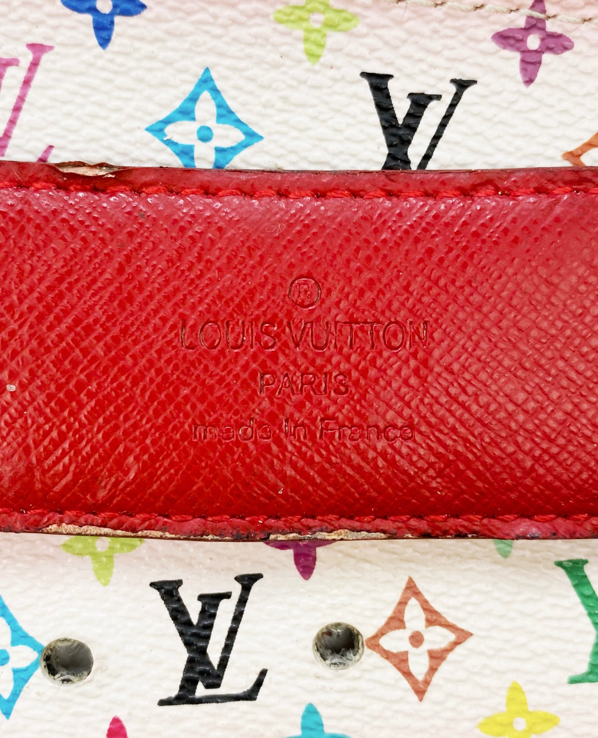 SS03 Louis Vuitton x Takashi Murakami Rainbow Monogram Print Belt