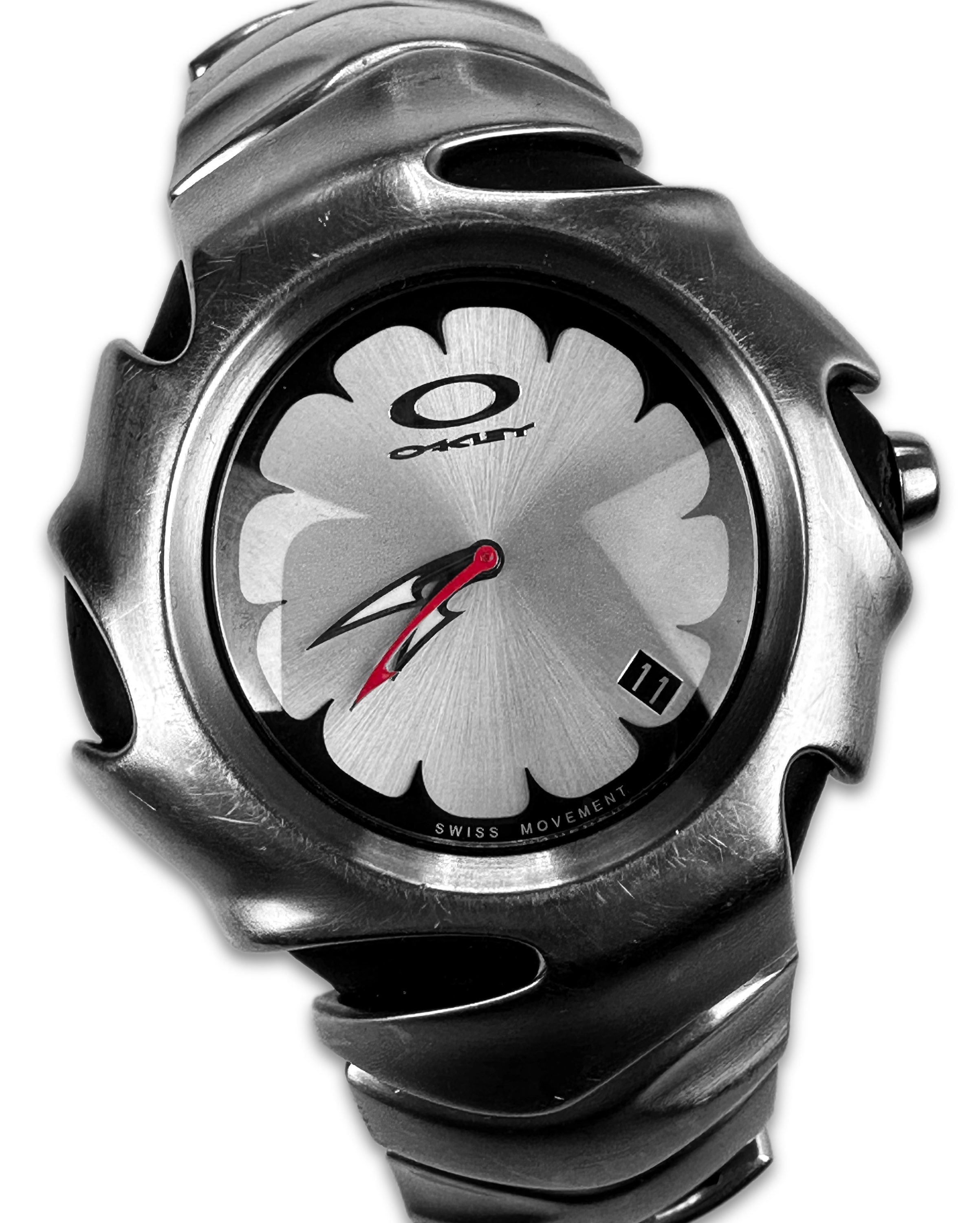 2006 Oakley ‘Blade’ 2.0 Silver Link Saw Frame Wrist Watch