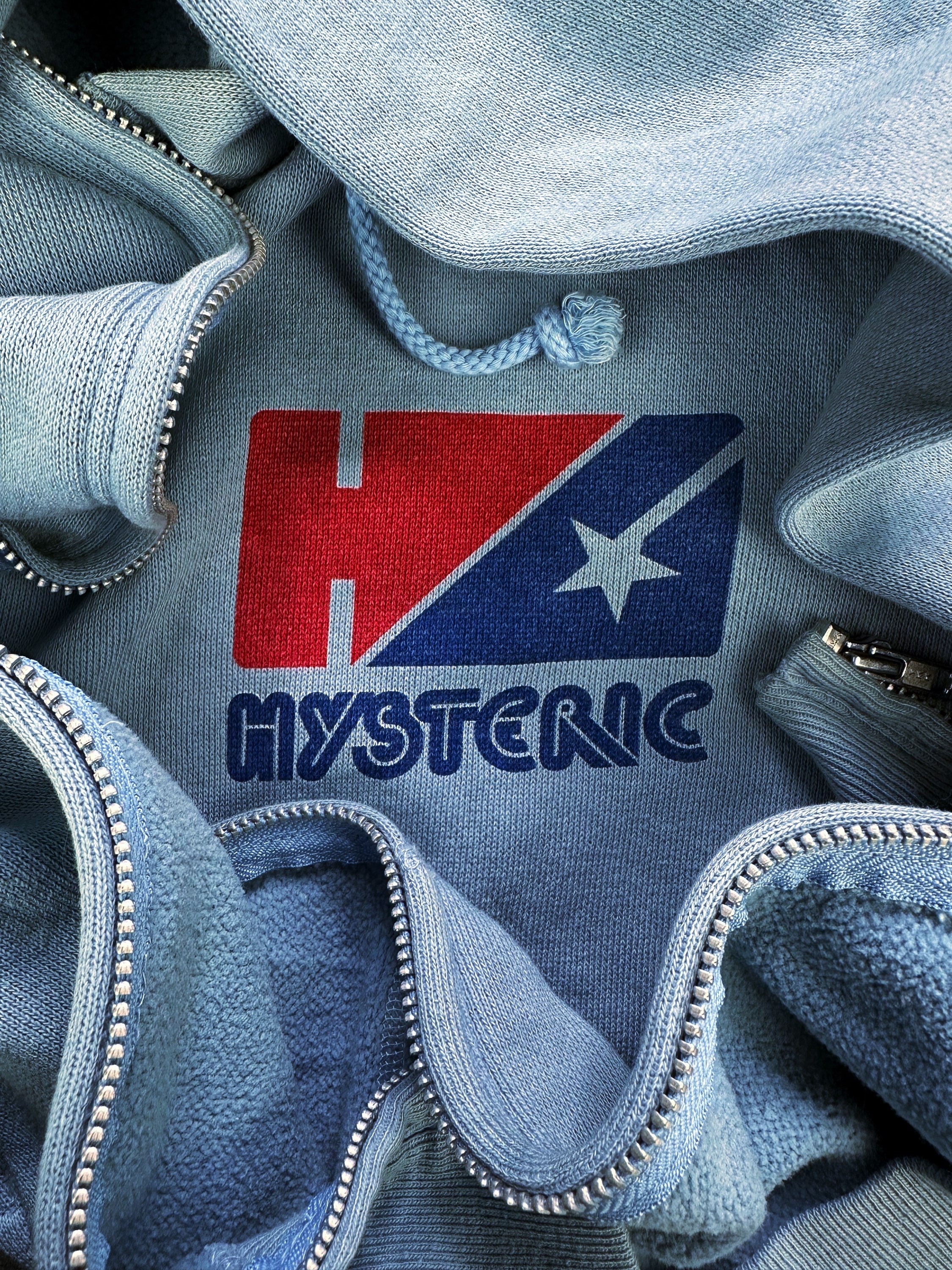 00s Hysteric Glamour ‘Split Logo’ Baby Blue Full Zip Hoodie