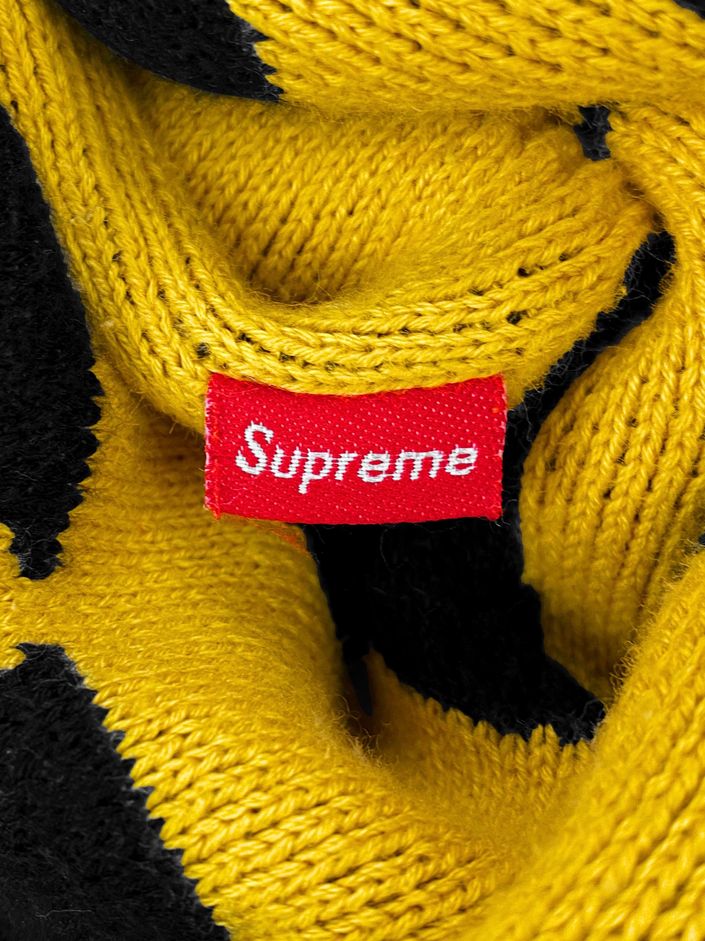 FW15 Supreme ‘Child of Hell’ Slogan Yellow Knitted Sweater