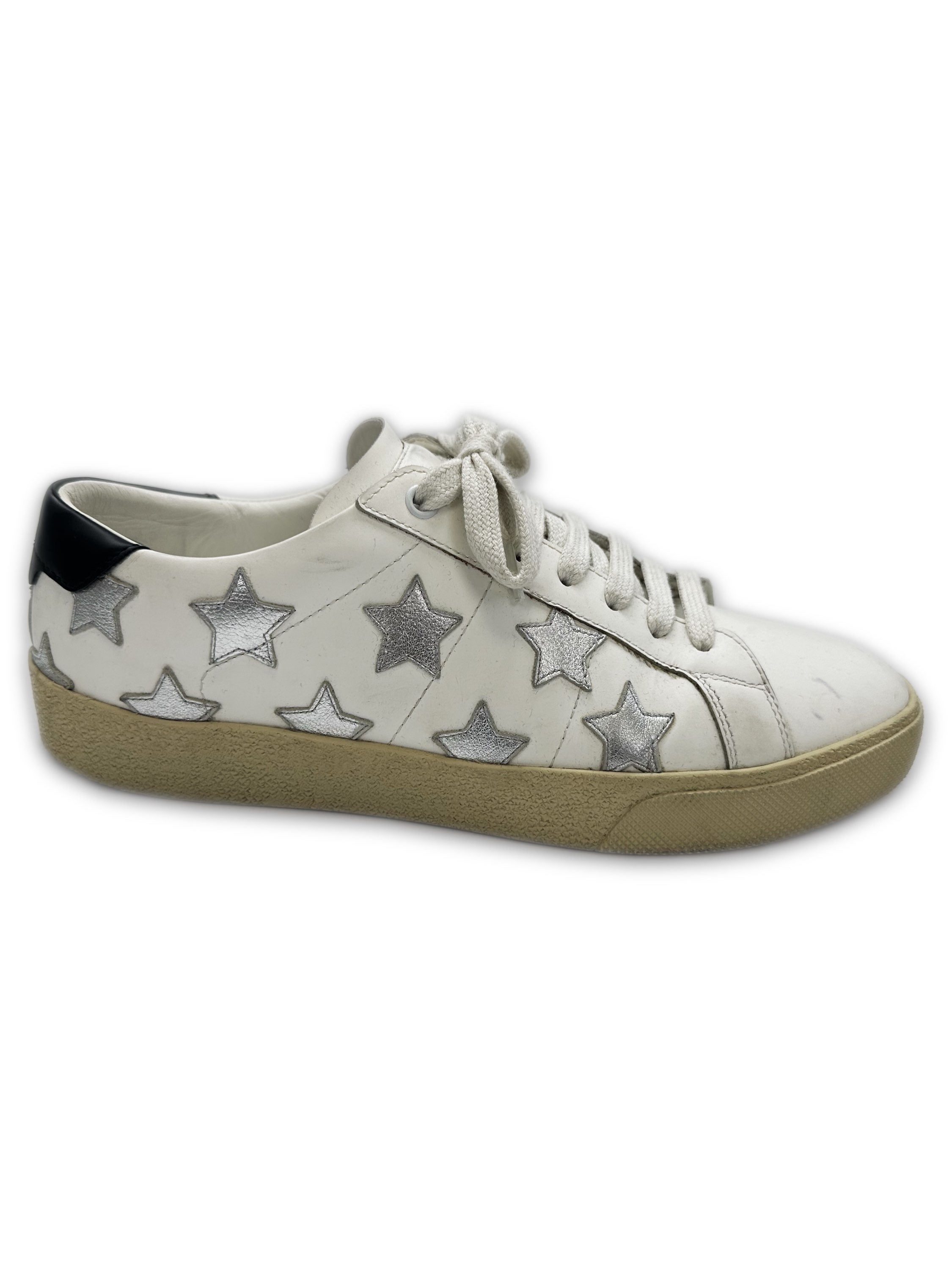 Saint Laurent Paris ‘Star’ Patch Leather Low-top Sneakers