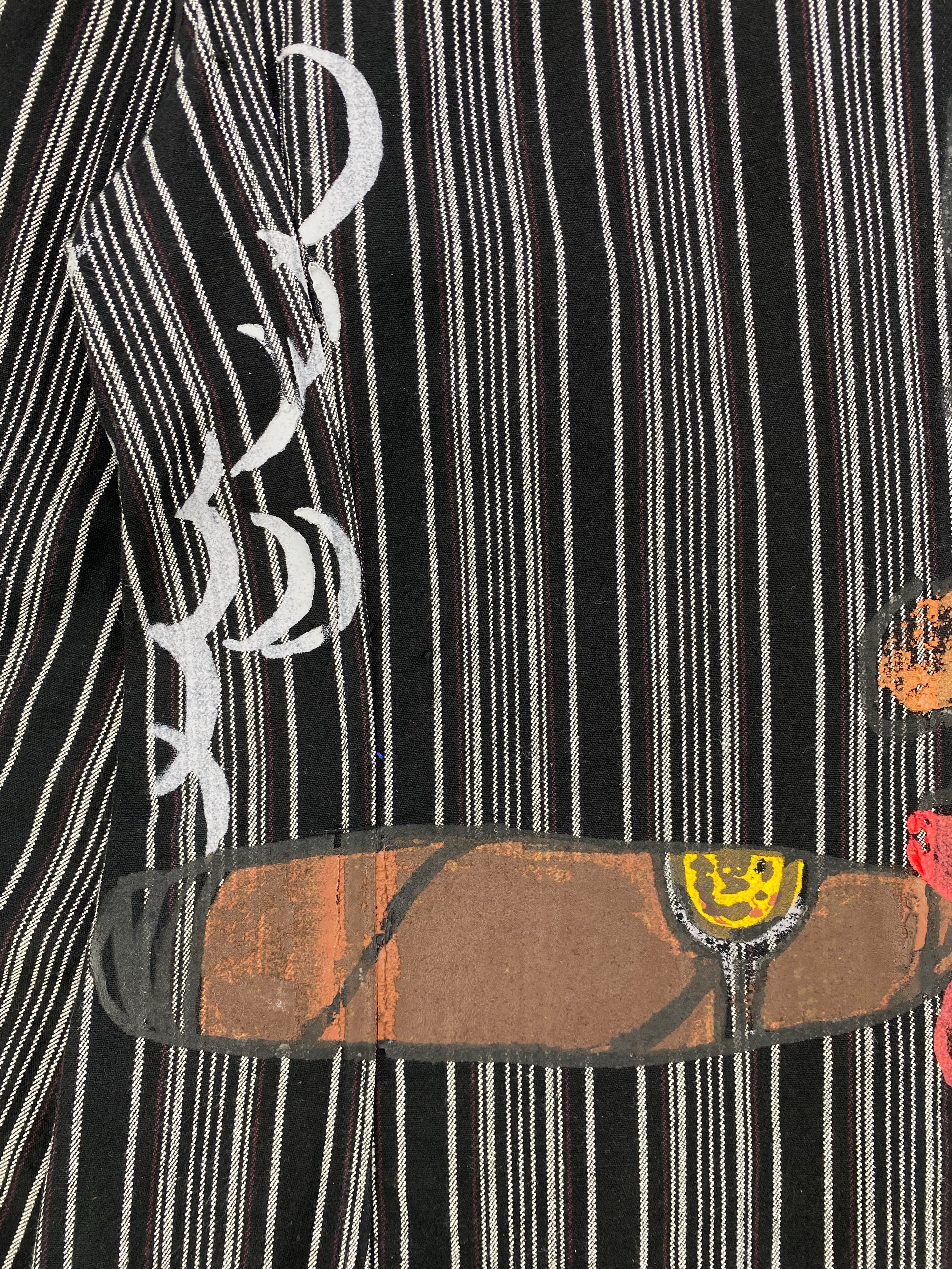 AW02 Comme Des Garçons “Cuba” Hand Painted Pinstripe Jacket