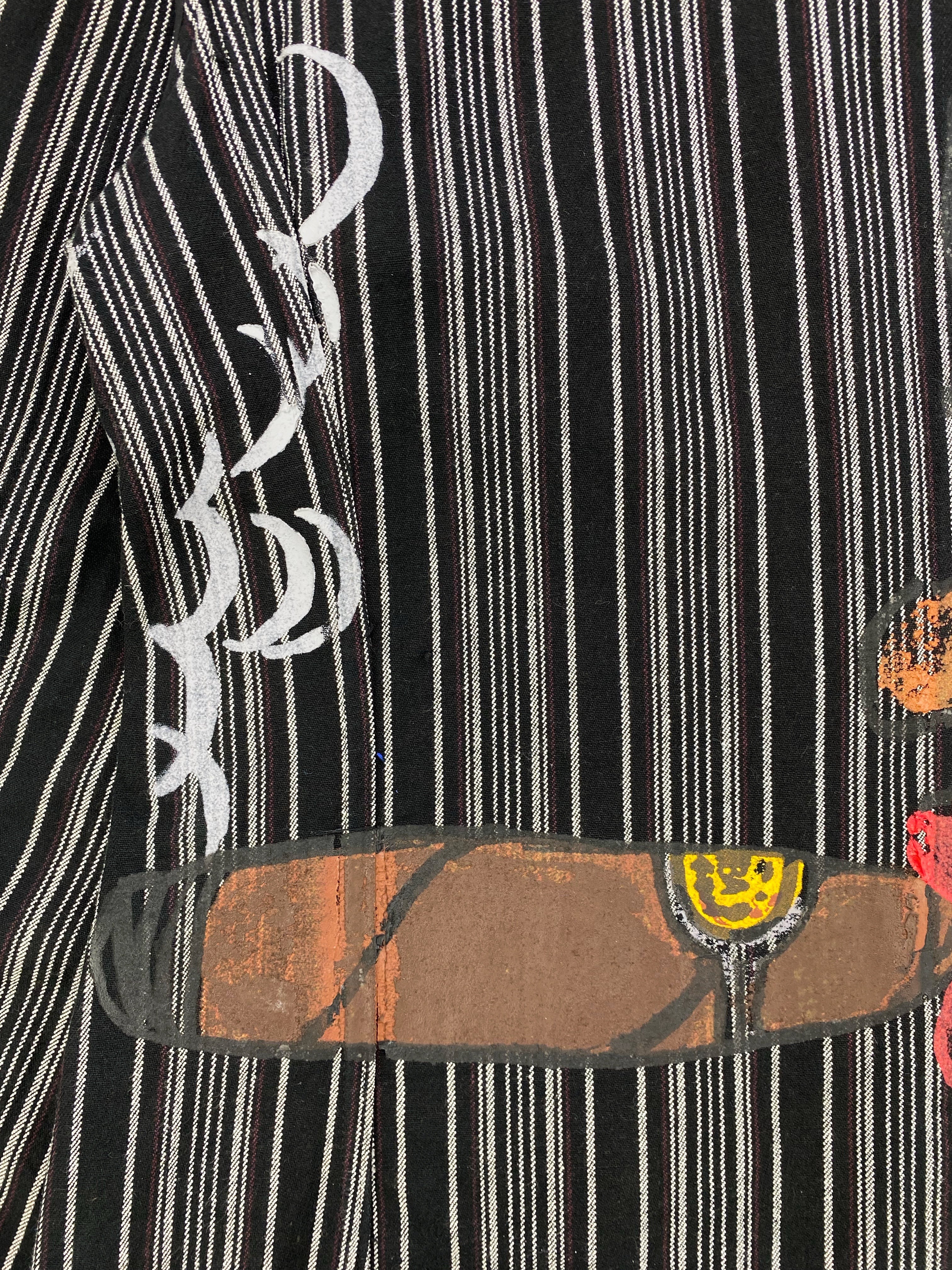 AW02 Comme Des Garçons “Cuba” Hand Painted Pinstripe Jacket