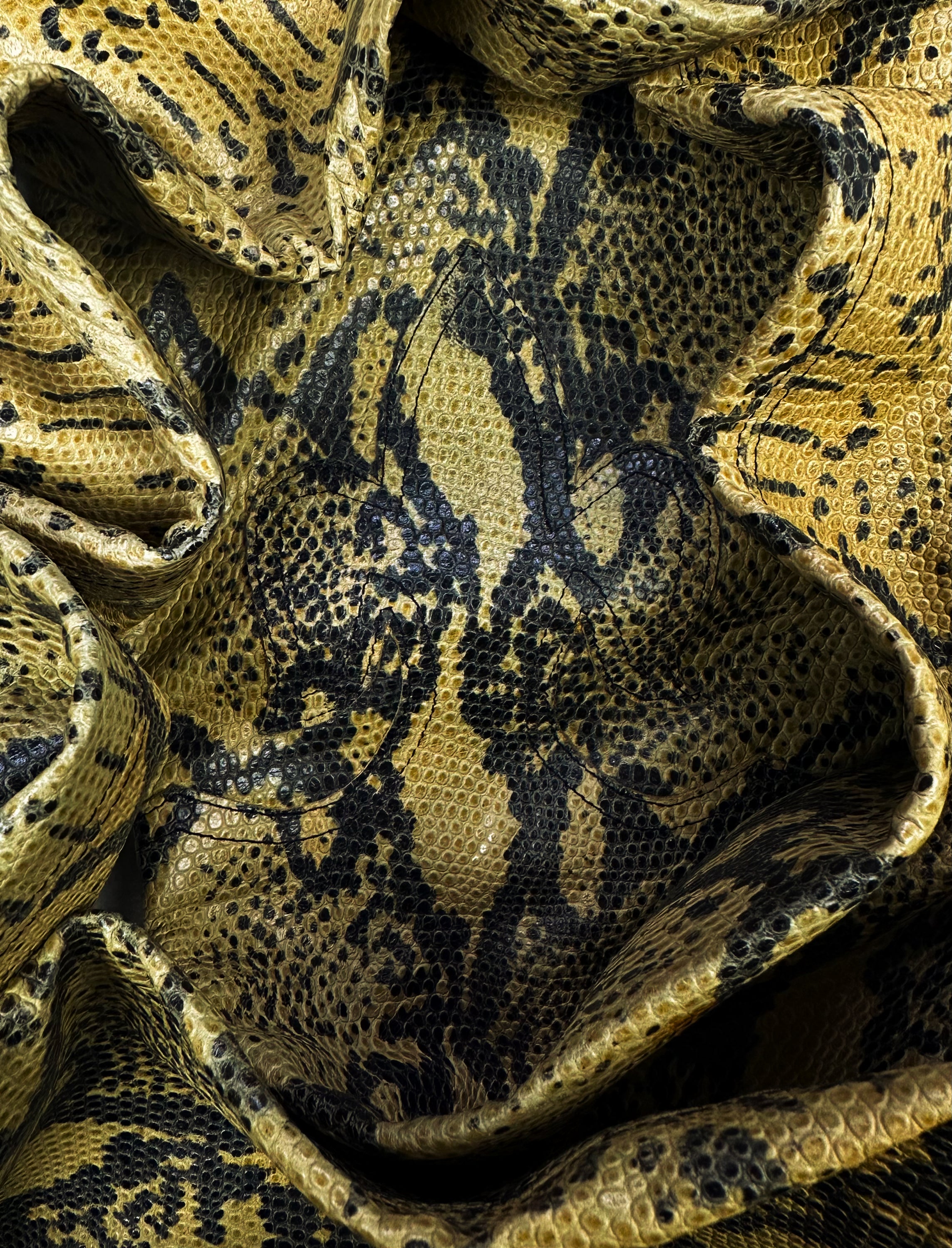 90s A&amp;G Rock ‘n Roll Couture ‘Floury Cross’ Python Leather Pants
