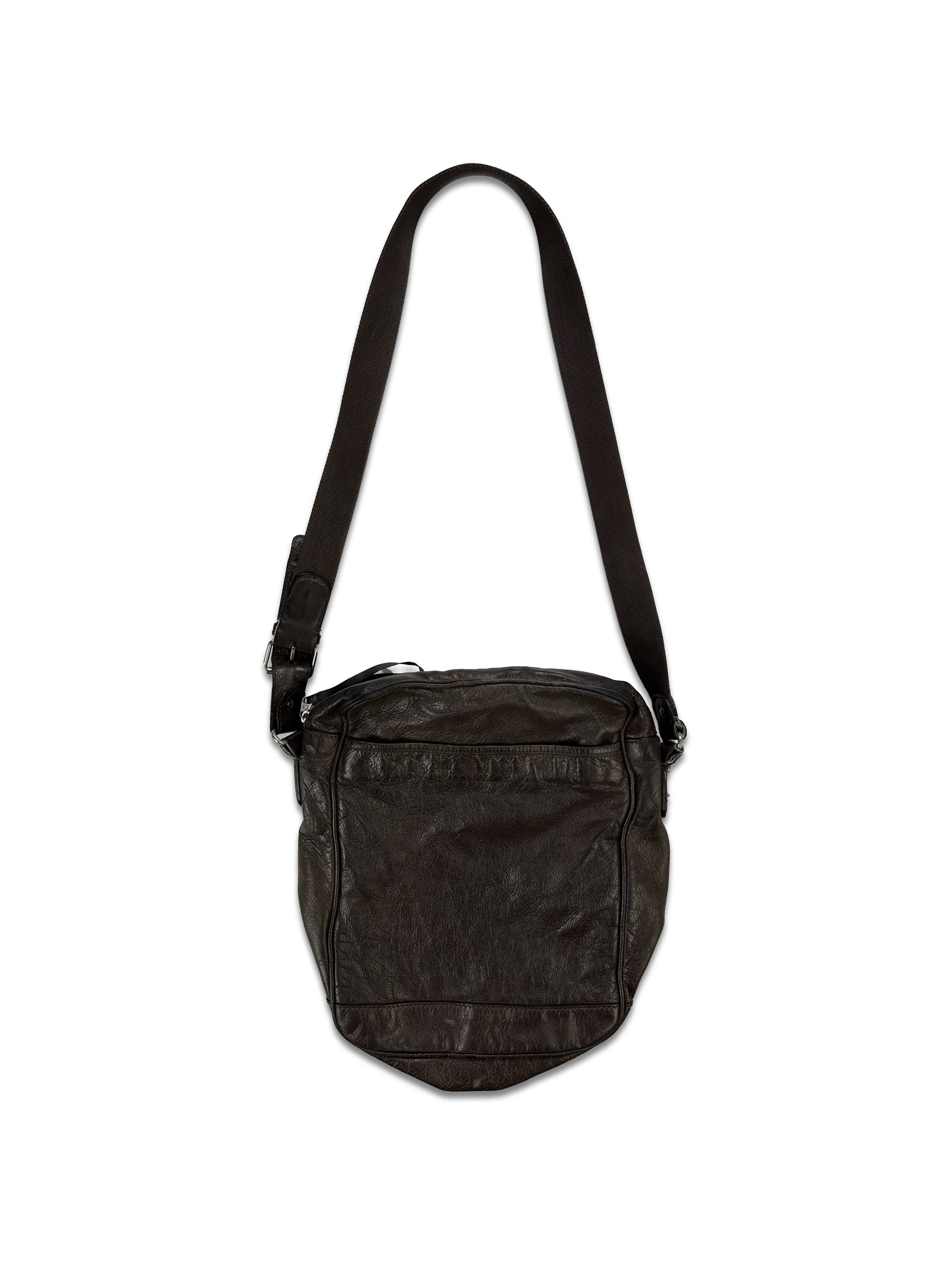 Balenciaga Brown Leather ‘City’ Studded Crossbody Bag