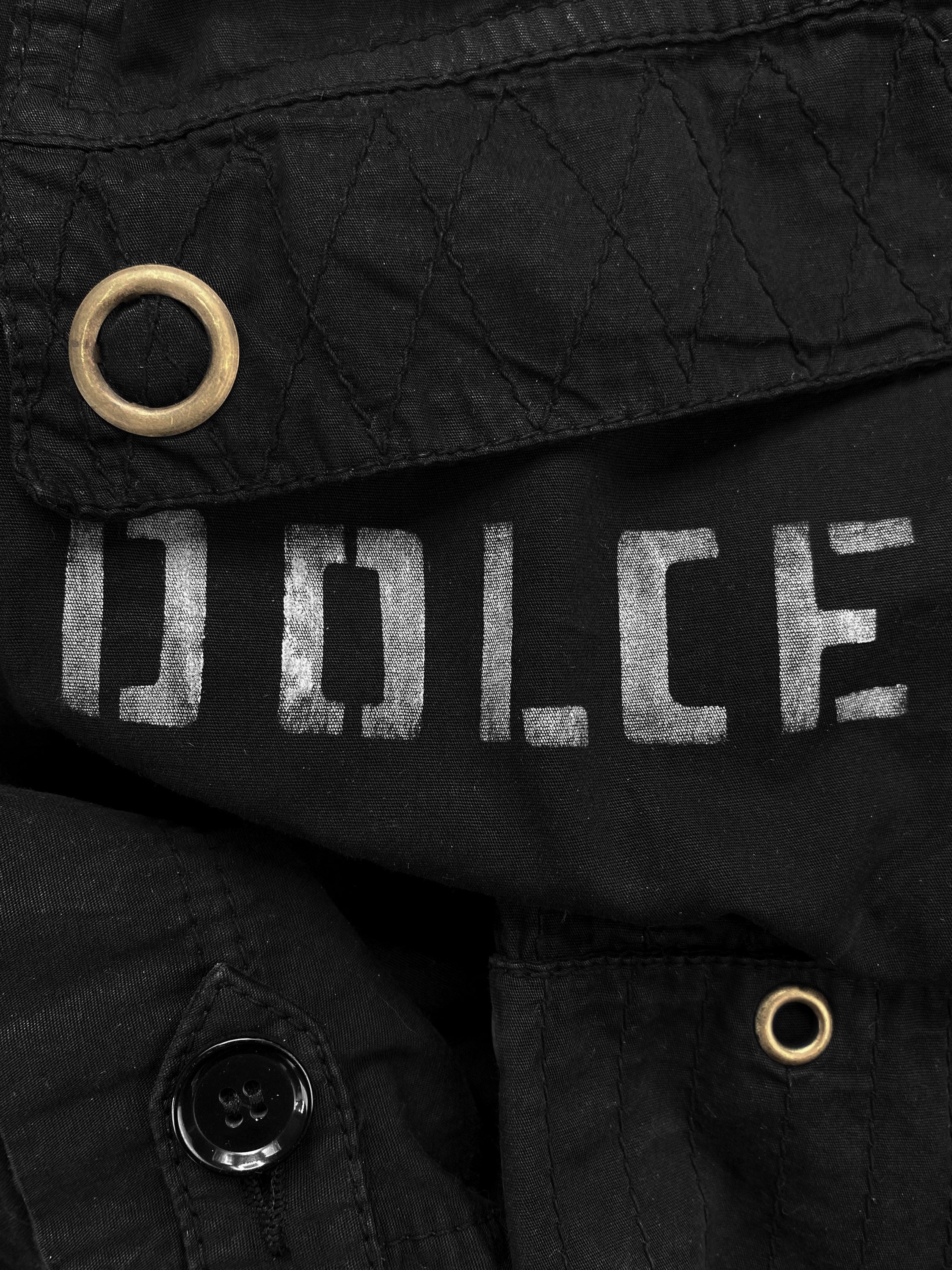 SS02 Dolce & Gabbana 3D Reinforced Black Painted Cargo Pants