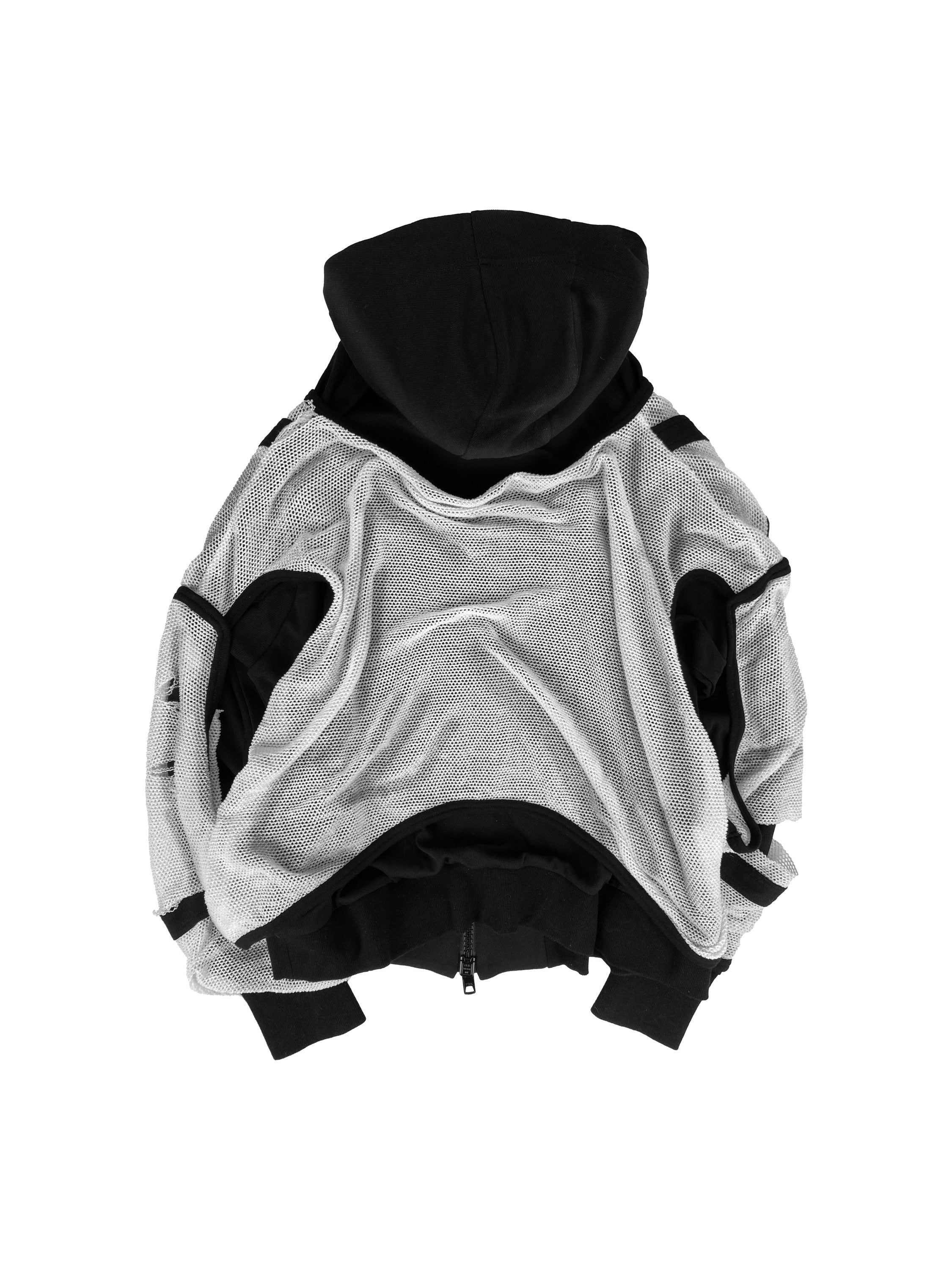 AW19 Julius_7 ‘Sample’ Mesh Double Layered Full Zip Hoodie
