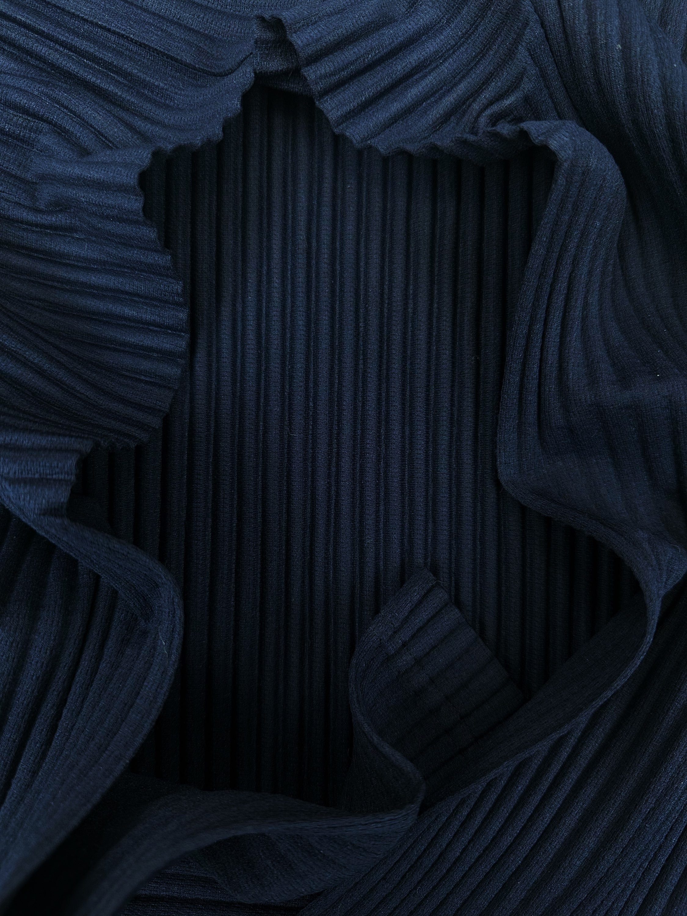 Issey Miyake Homme Plisse ‘Pleated’ Navy Blue Turtleneck