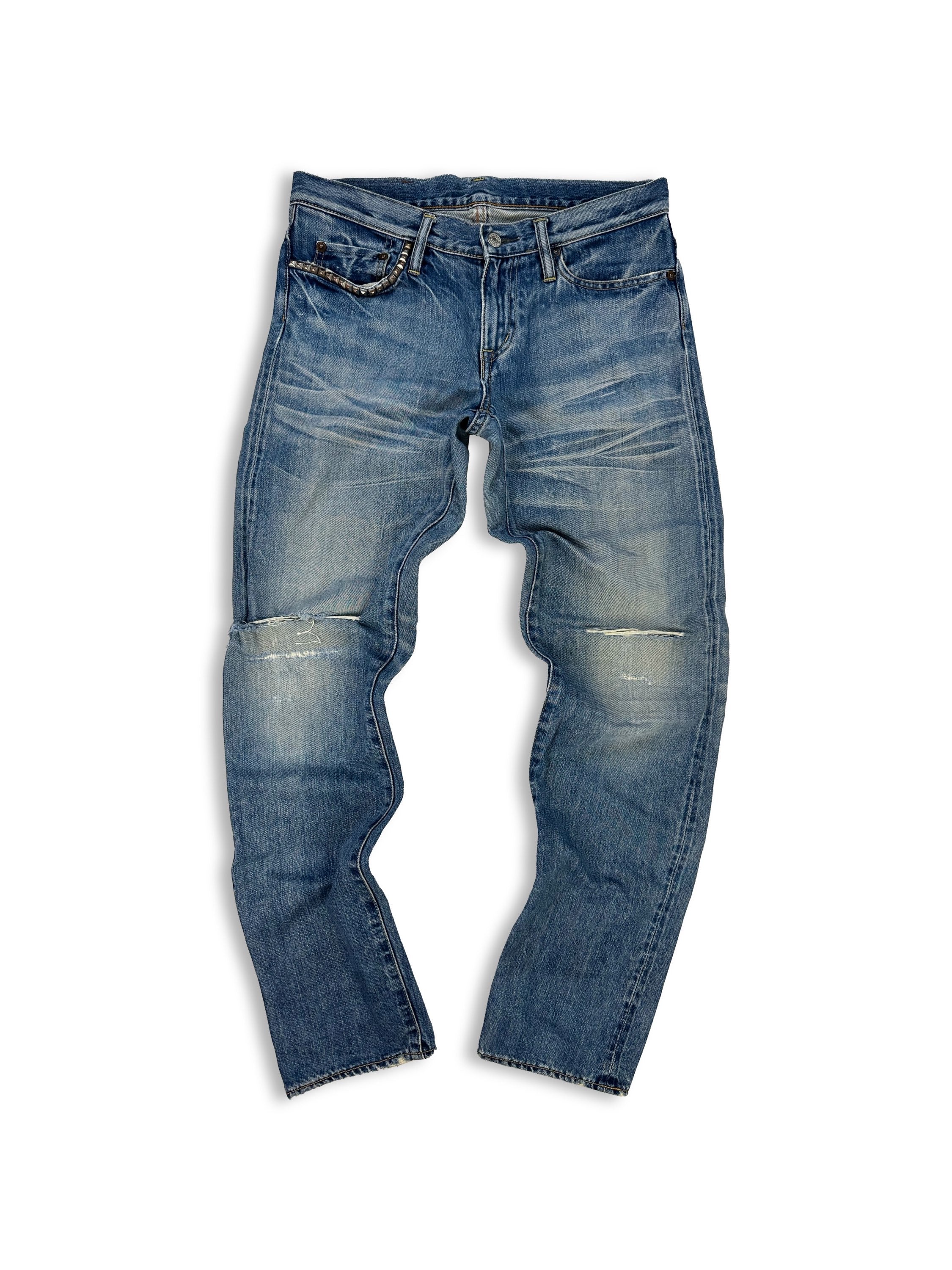 00s Hysteric Glamour ‘Studded’ Blue Distressed Denim