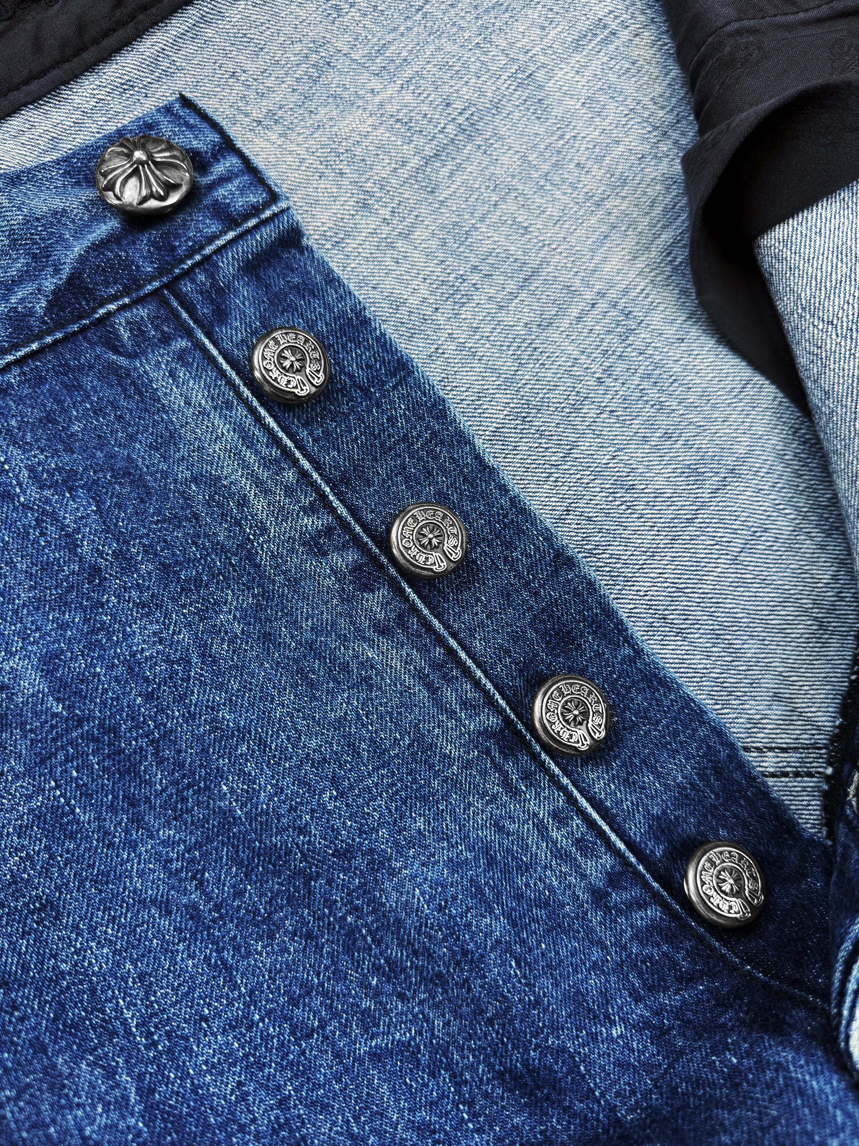 Chrome Hearts Double Knee Carpenter Denim Blue Shorts