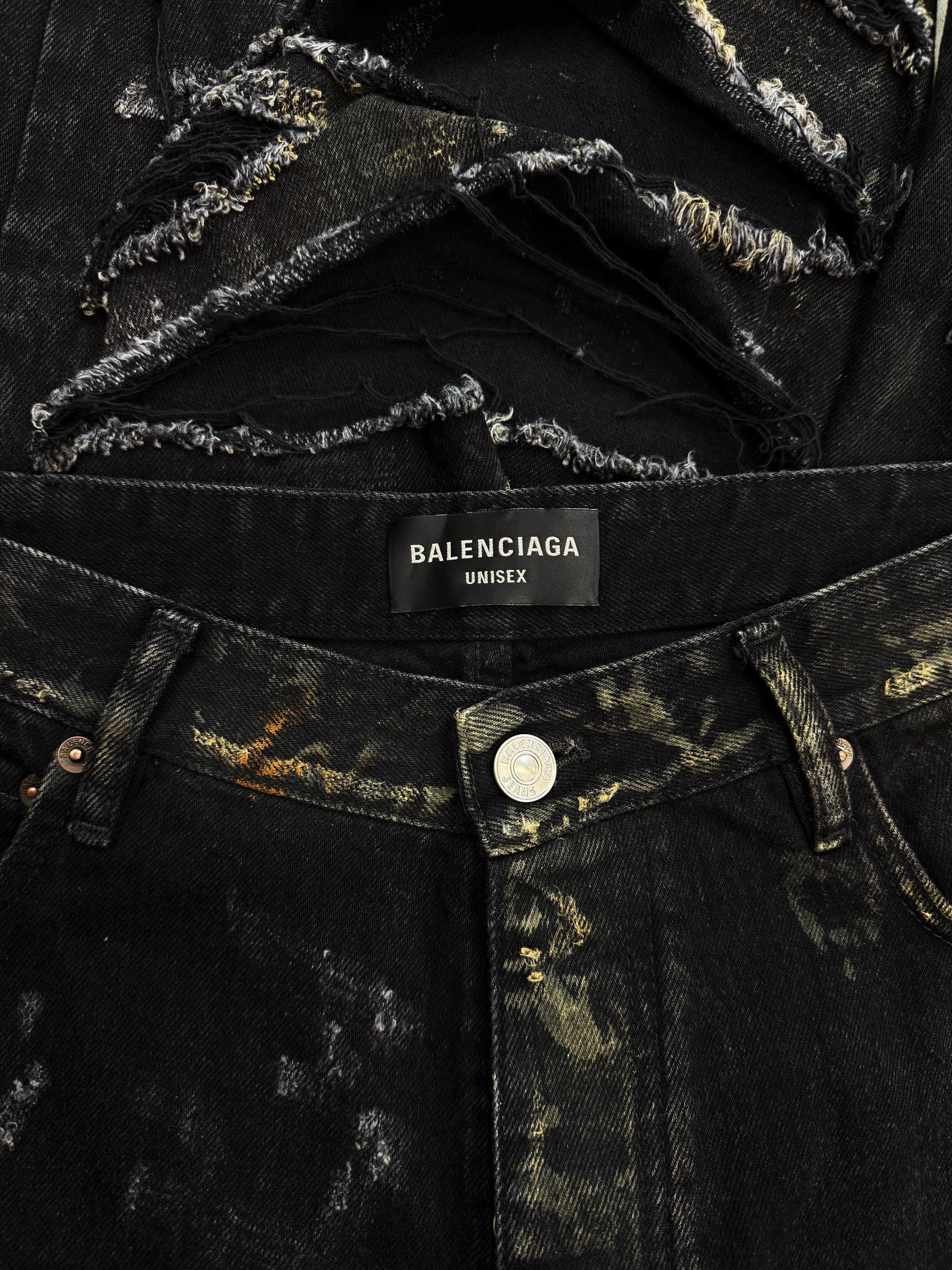SS23 Balenciaga ‘Mud Show’ Super Destroyed Wide Cut Denim