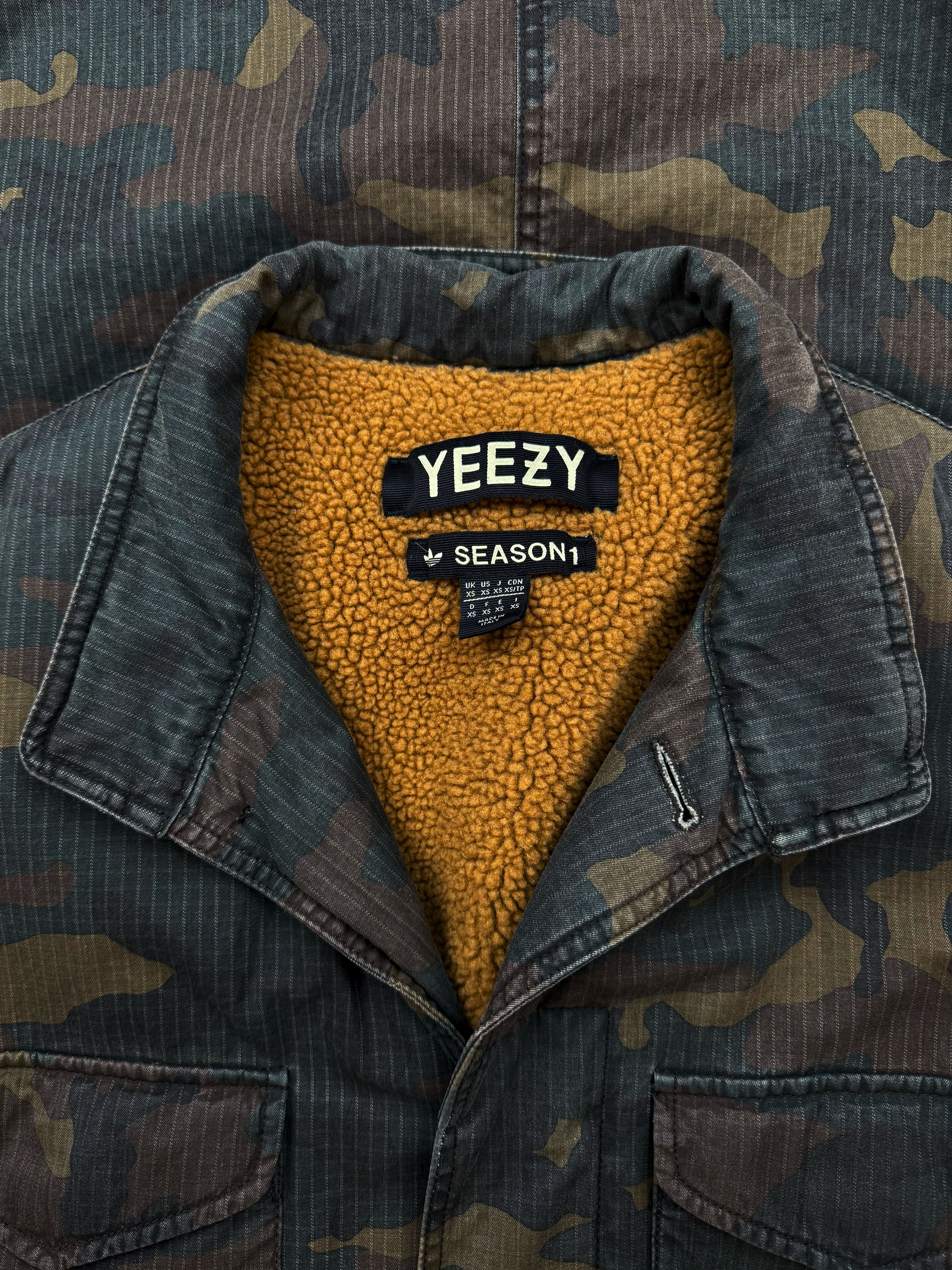 Yeezy Season 1 Green Camo Shearling Lined Trench Coat