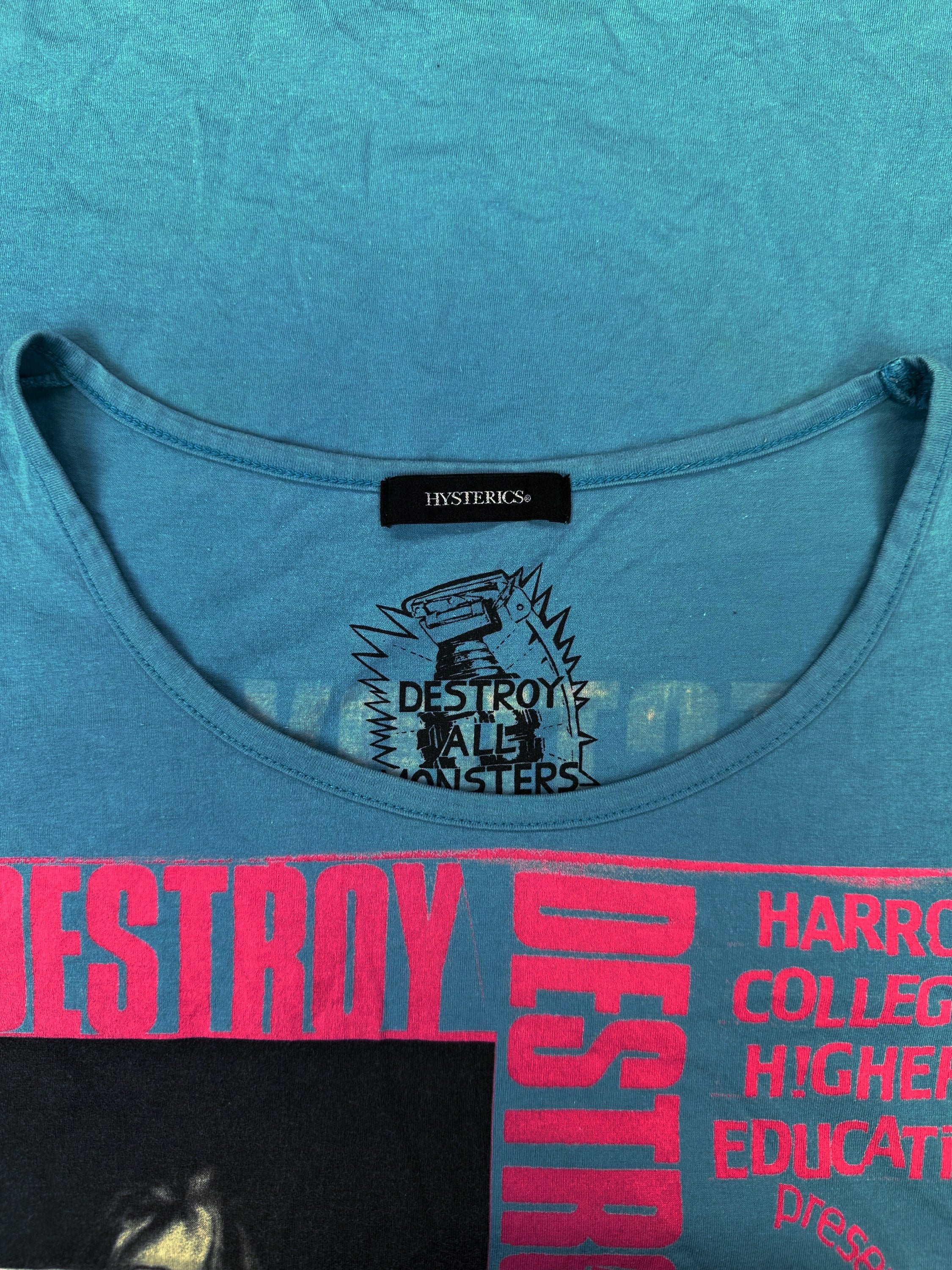 00s Hysteric Glamour ‘Destroy Monsters’ Baby Blue T-Shirt