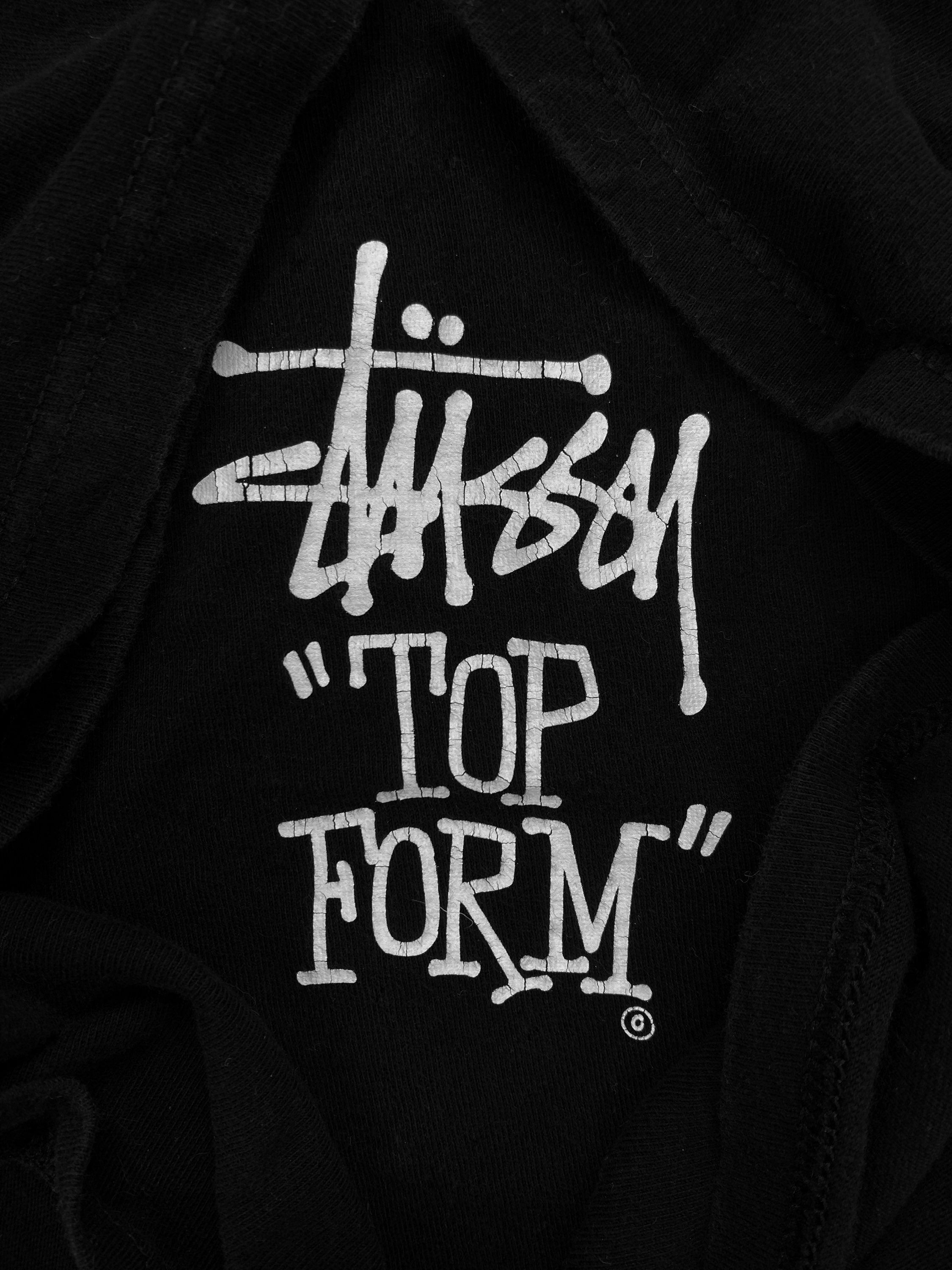 Stüssy ‘Top Form’ Slogan Black Graphic T-Shirt