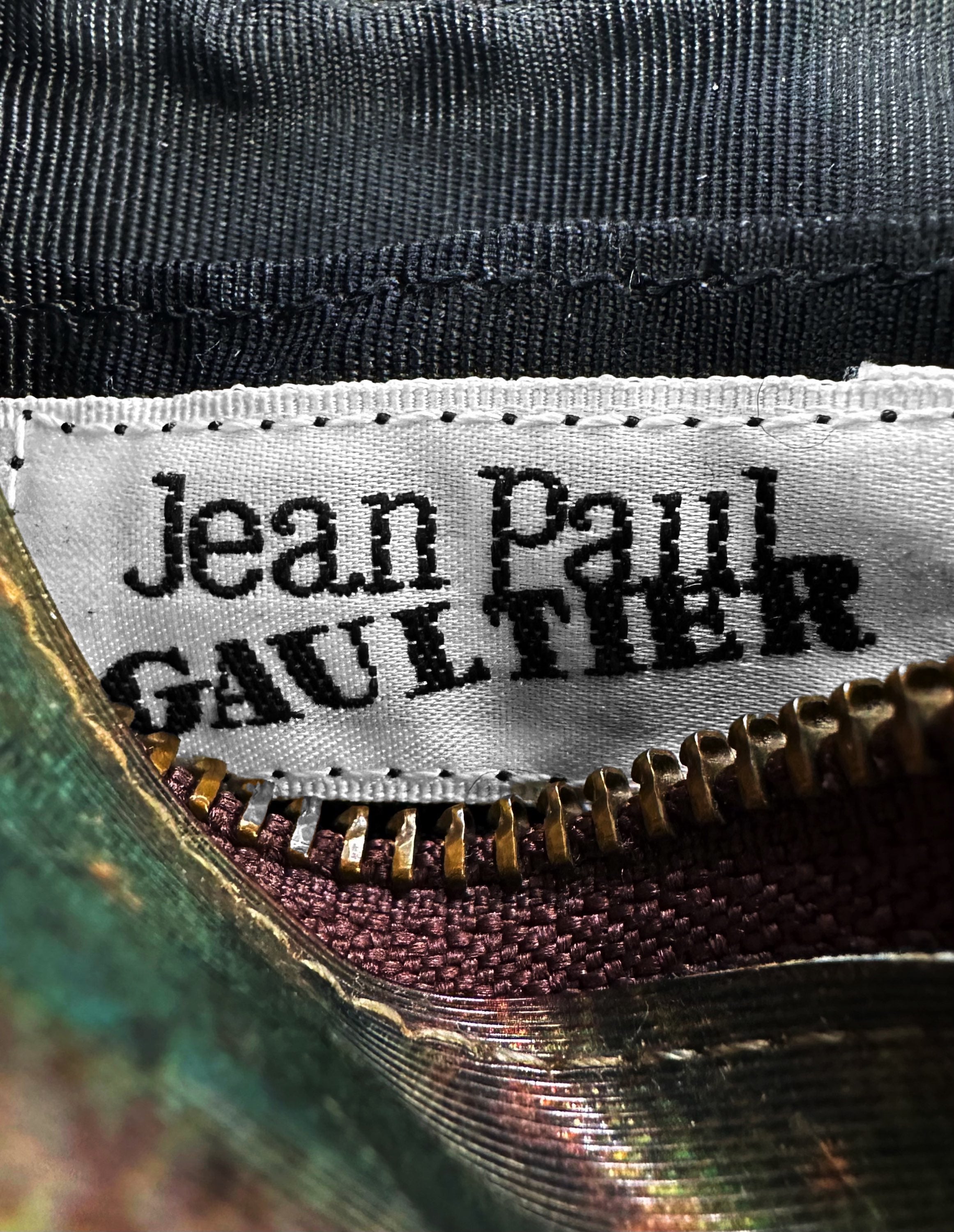90s Jean Paul Gaultier Embossed Rust Zippered Coin Pouch