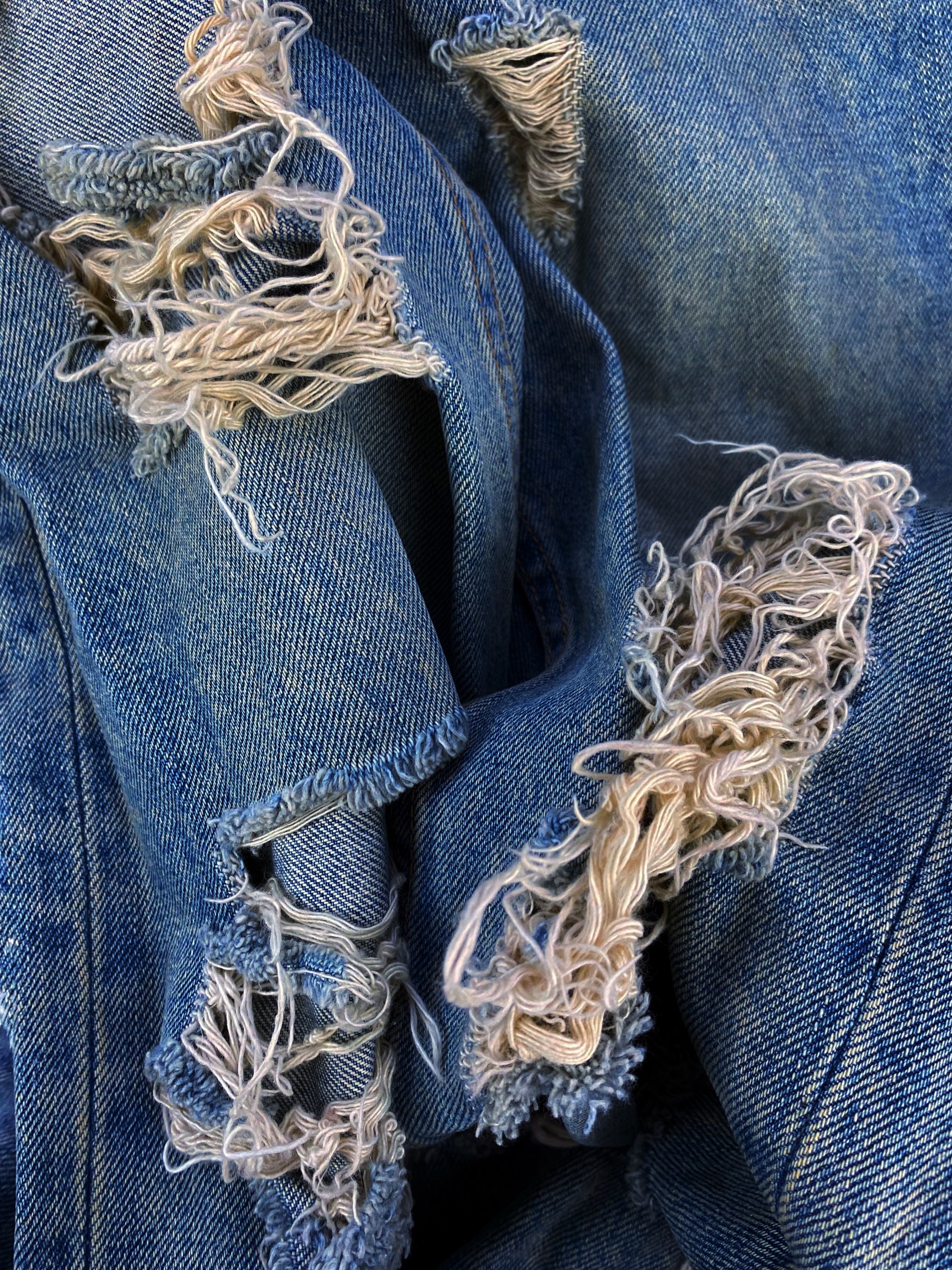 AW03 Junya Watanabe ‘Crash’ Distressed Light Wash Denim