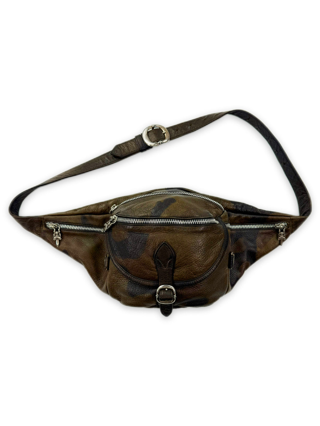 Chrome Hearts Large Green Camo Leather Gunslinger Snat Pack Crossbody Bag