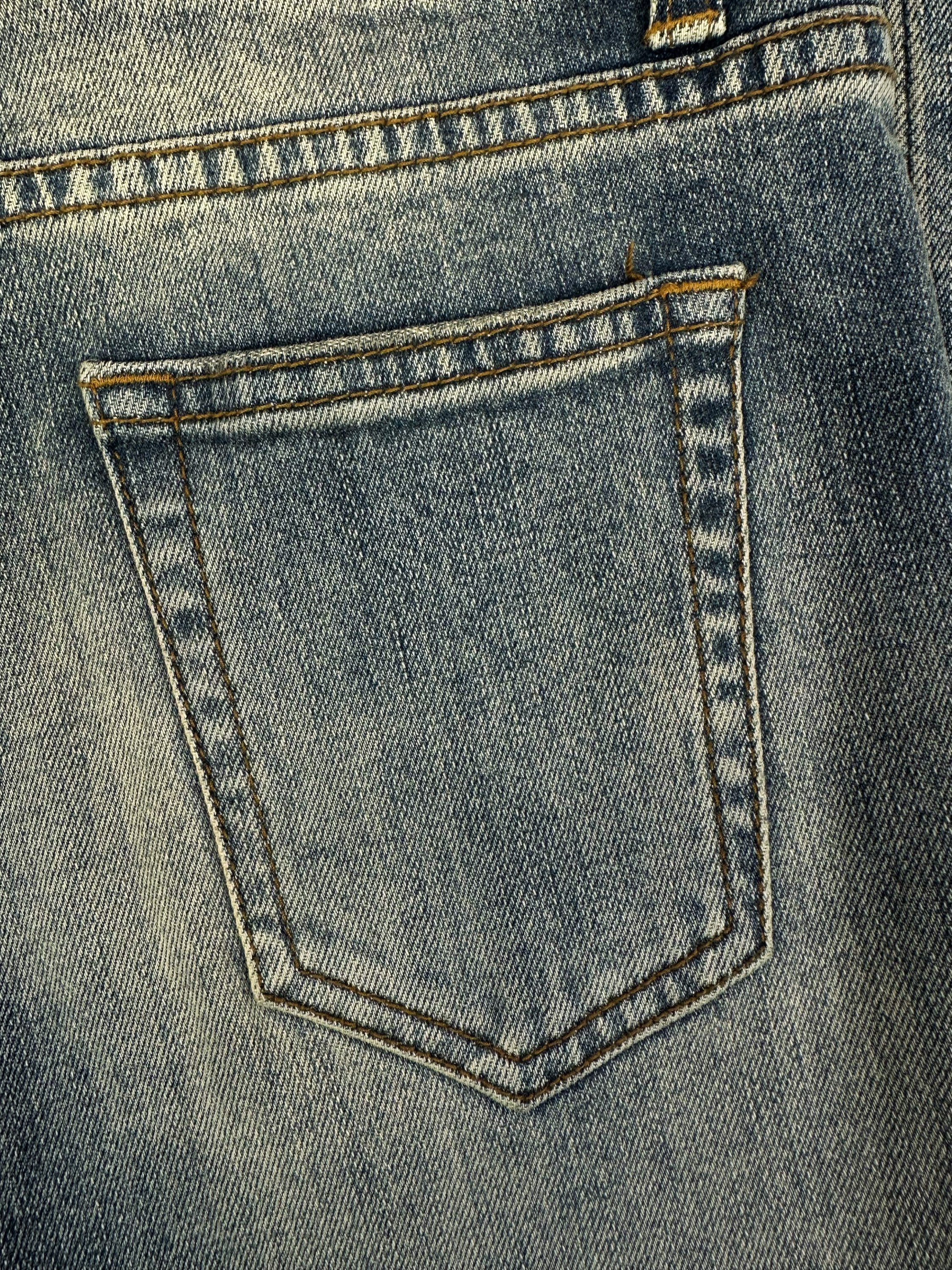 Saint Laurent Paris D05 Slim Cut Blue Washed Denim