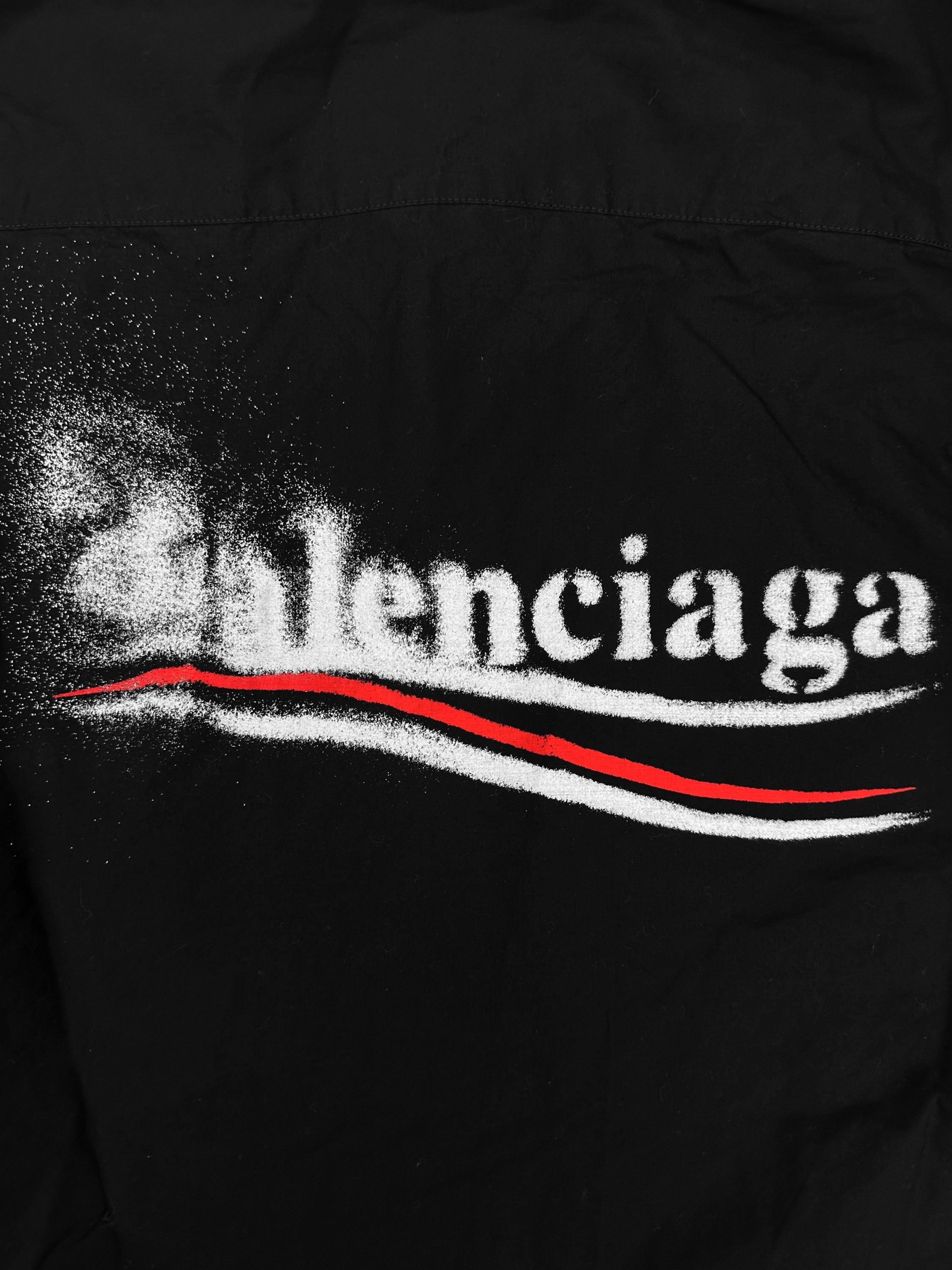 2024 Balenciaga ‘Political Stencil’ Campaign Logo Black Shirt