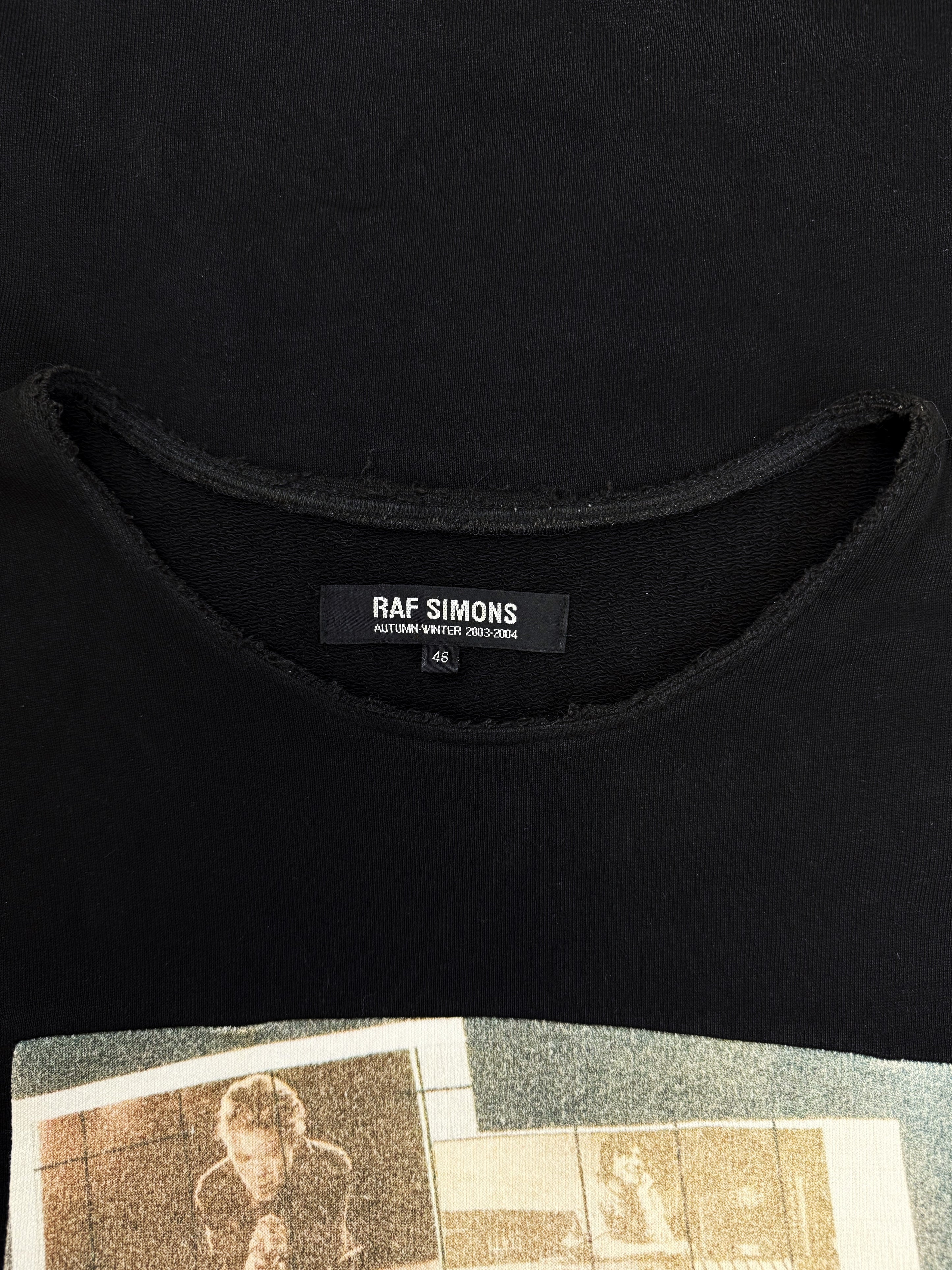 AW03 Raf Simons ‘Closer’ Collage Graphic Raglan Crewneck