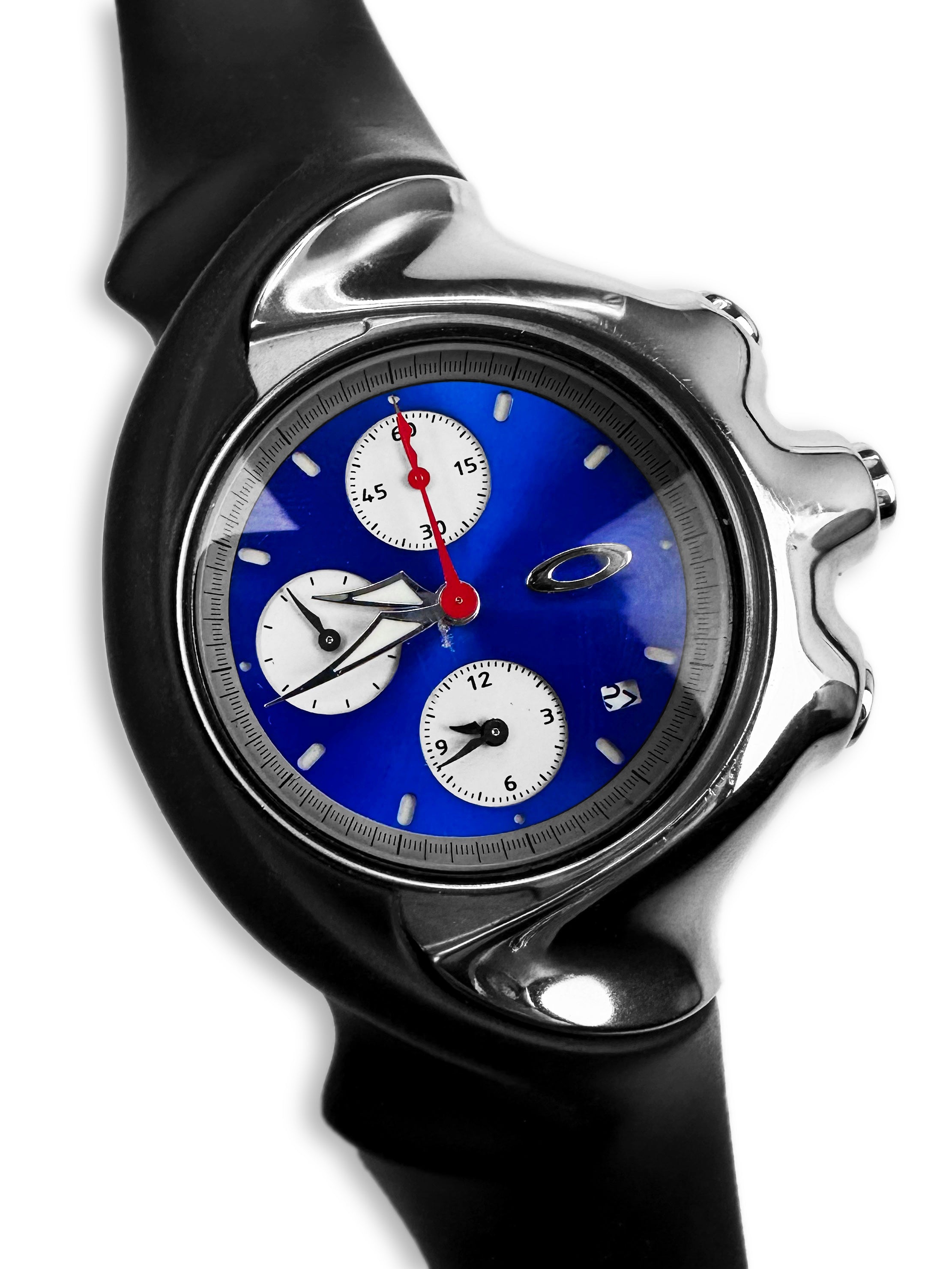 2002 Oakley ‘Detonator’ Silver Analog Chronograph Watch