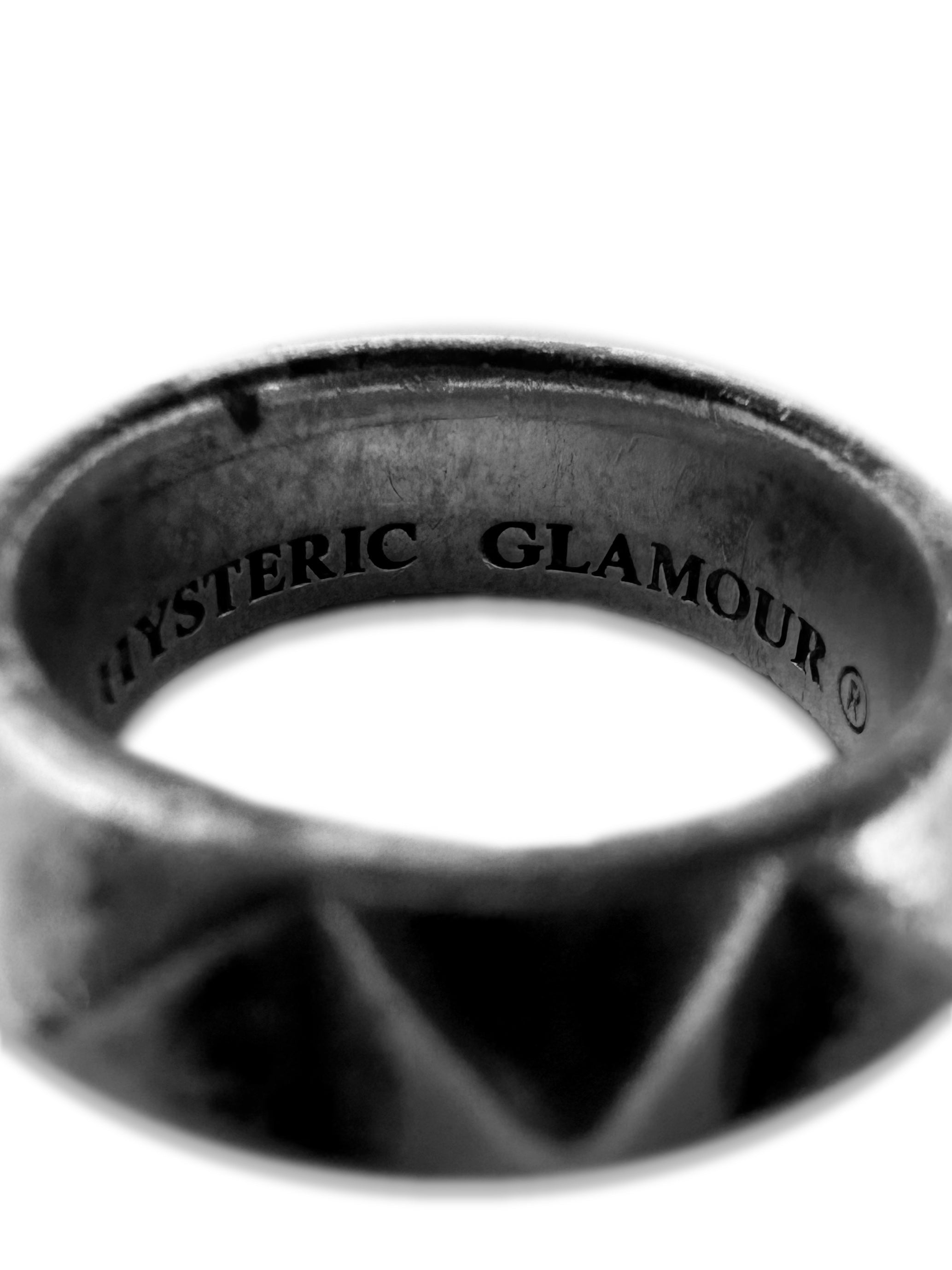 00s Hysteric Glamour ‘Studded’ Silver Etched Ring
