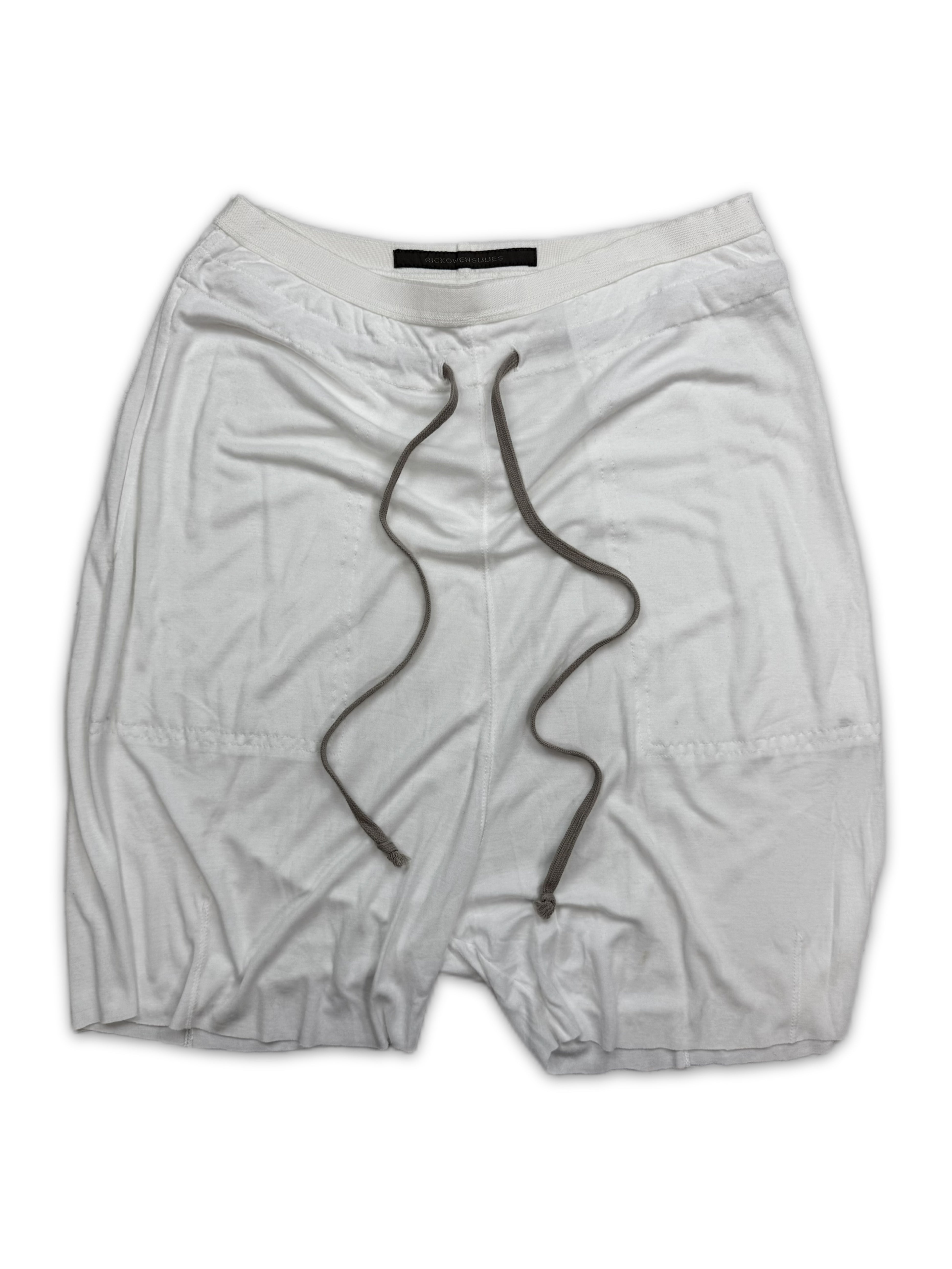 Rick Owens Lillies White Light Weight Shorts