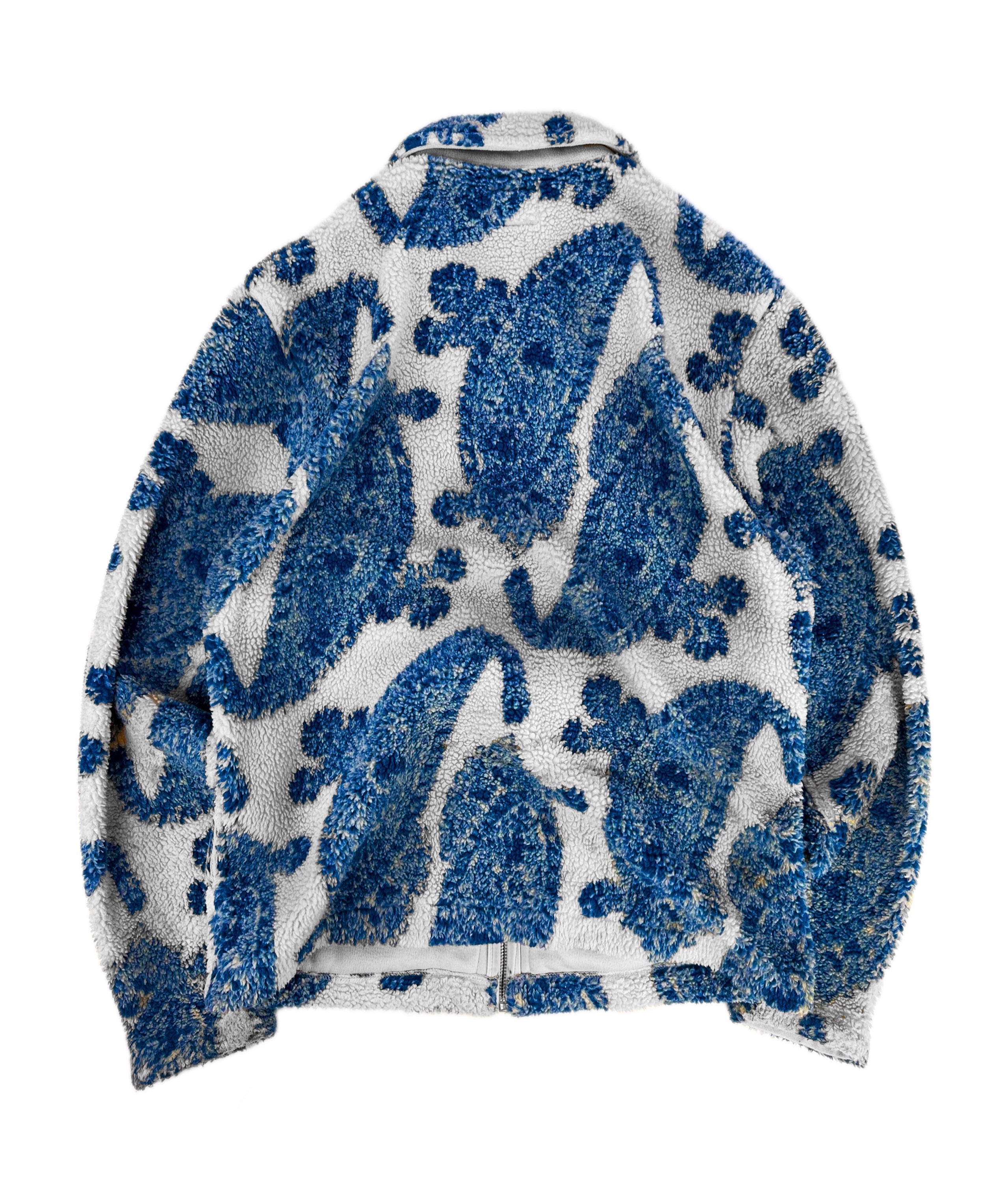 AW21 Stüssy ‘Paisley’ Deep Pile Fleece Zip-up Collared Jacket
