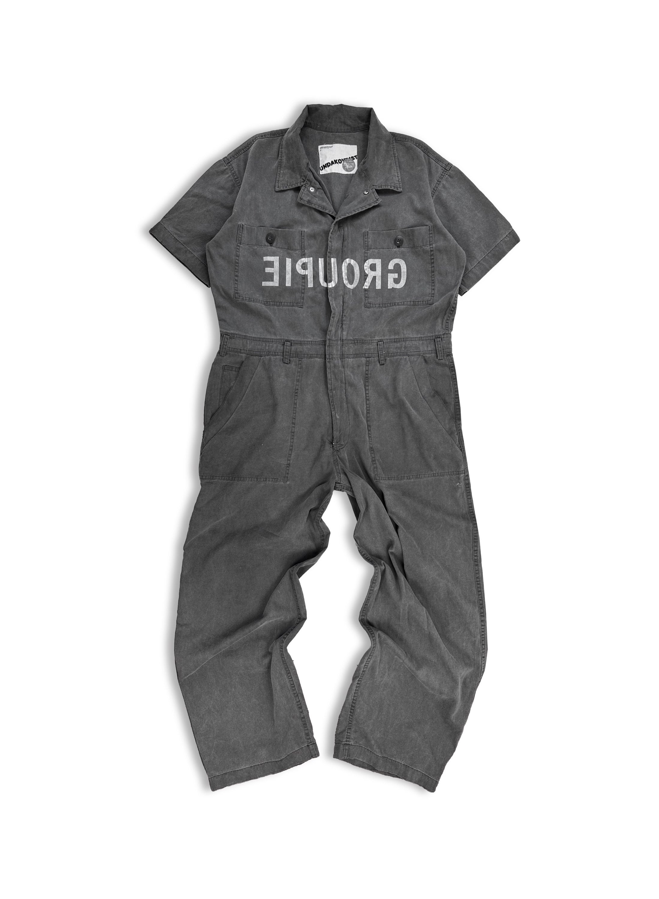 SS99 Undercover ‘GROUPIE’ Relief Stamped Slate Grey Jumpsuit