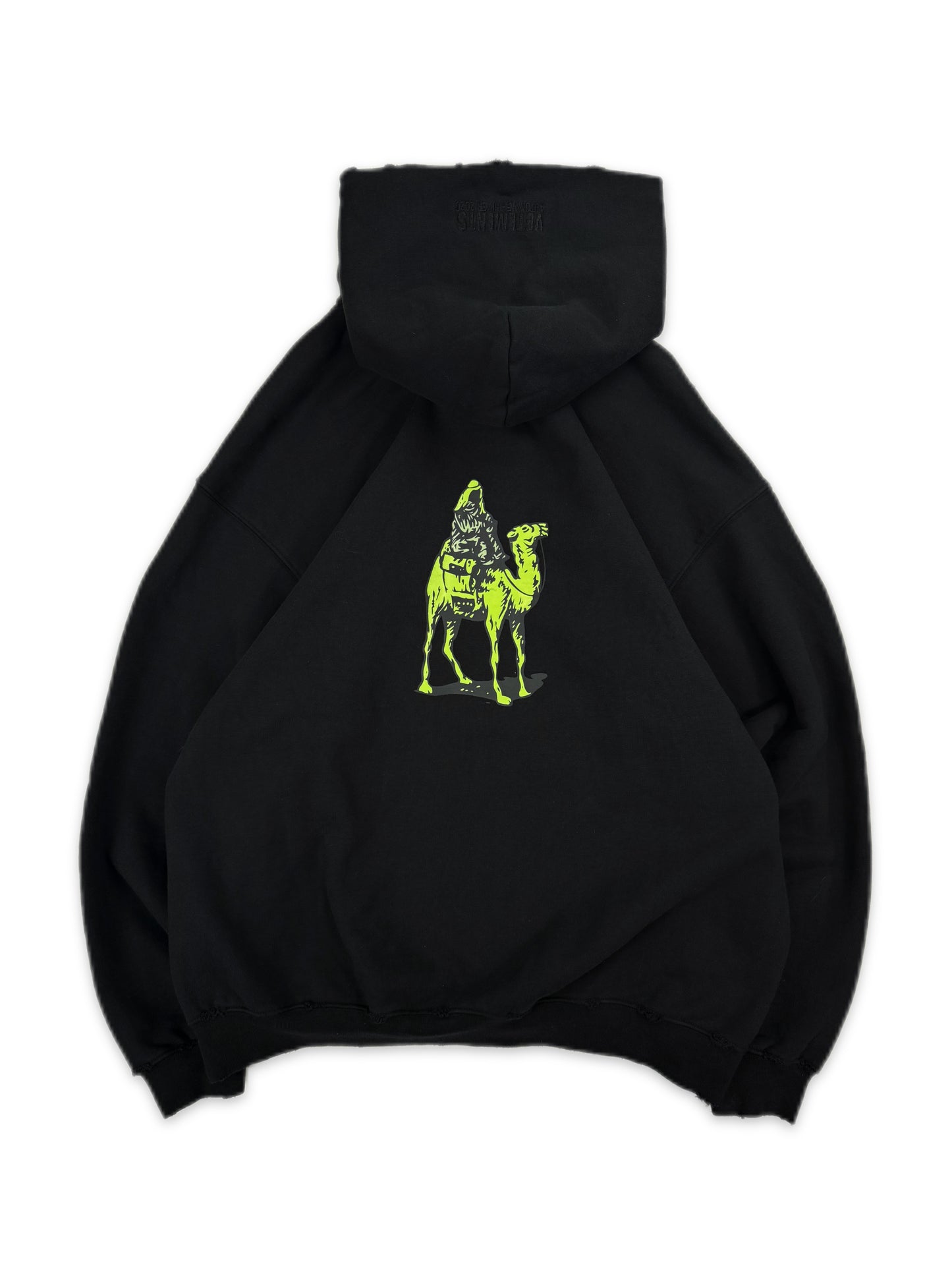 AW20 Vetements ‘Silk Road’ Embroidered Black Oversized Hoodie