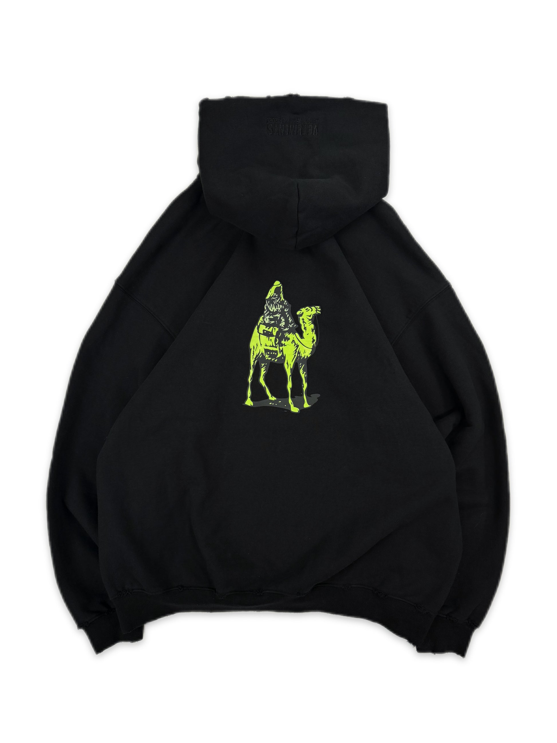 AW20 Vetements ‘Silk Road’ Embroidered Black Oversized Hoodie