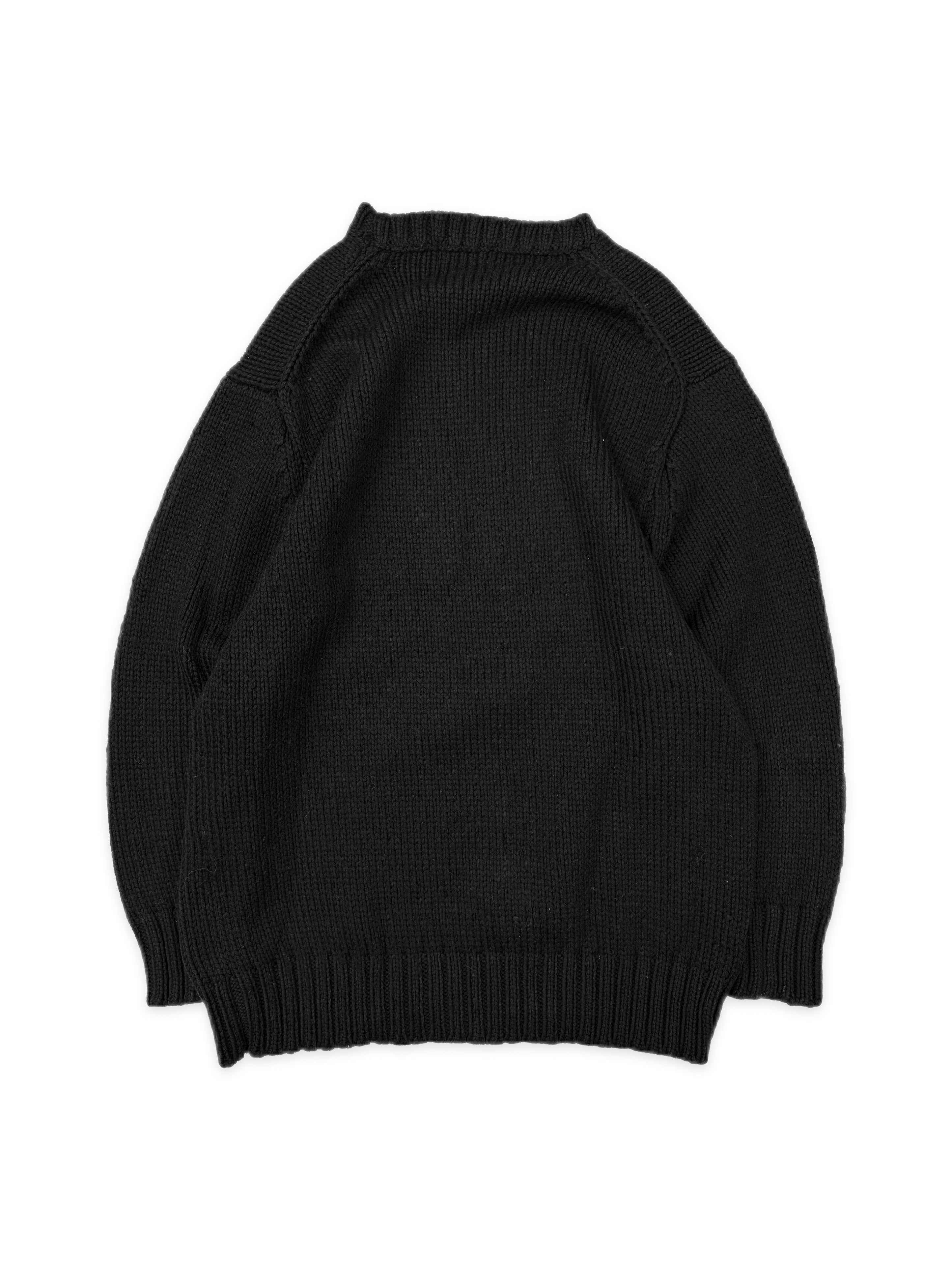 AW04 Yohji Yamamoto Hand Painted Heavy Weave Abstract Knitted Sweater