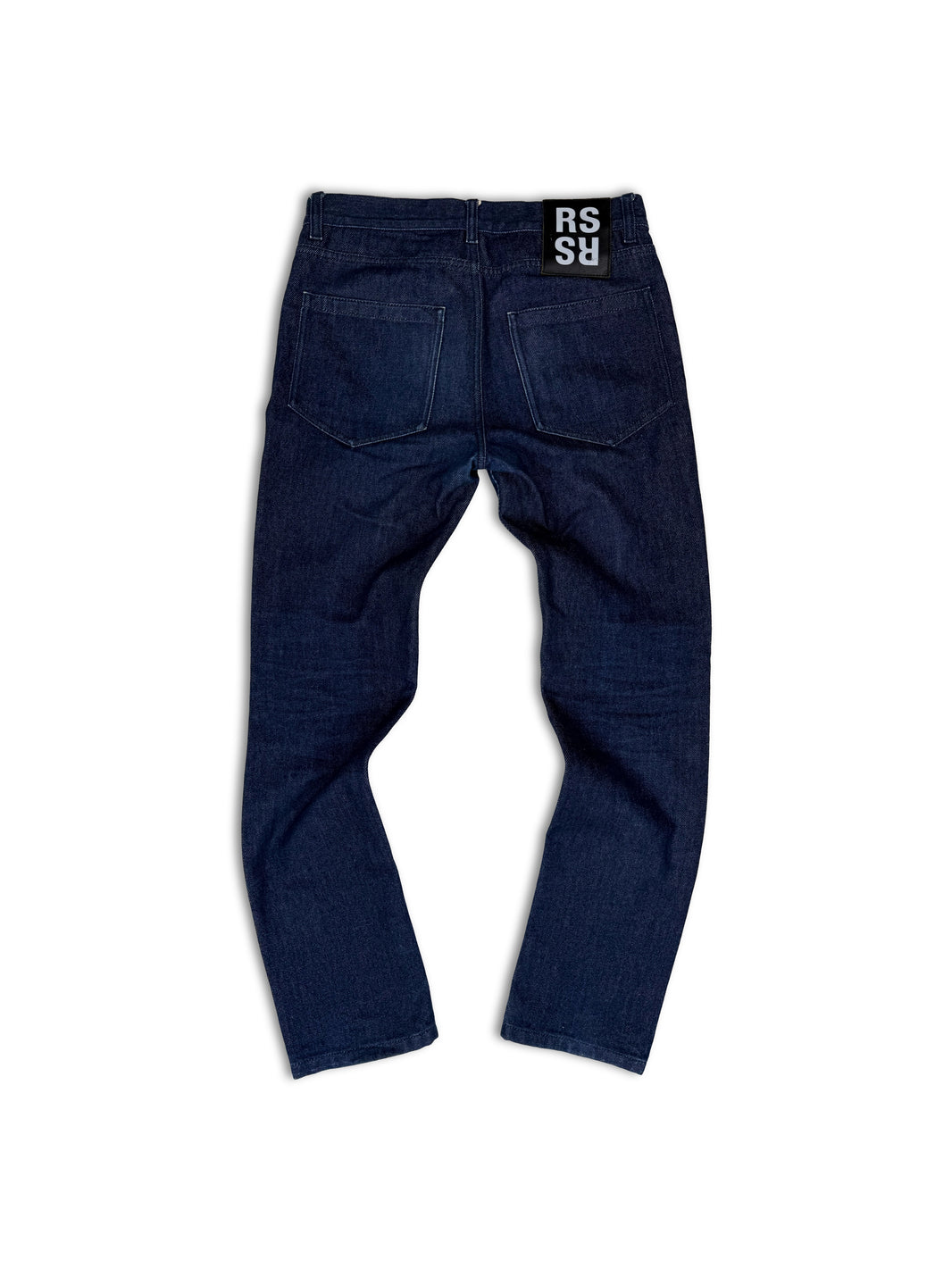 SS17 Raf Simons ‘RS’ Logo Indigo Blue Leather Patch Denim