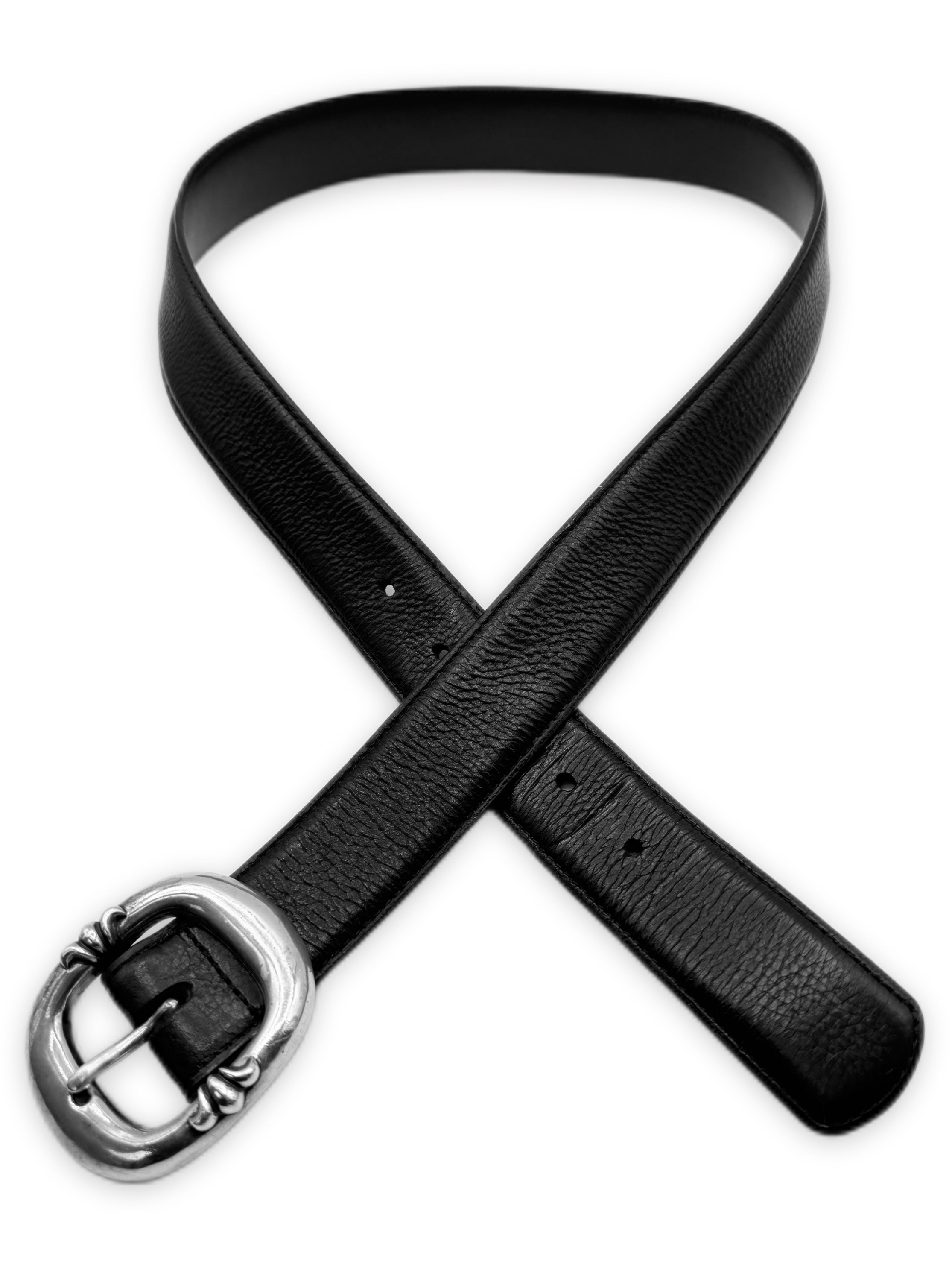 Chrome Hearts 1.5 inch Gunslinger .925 Silver Black Leather Belt