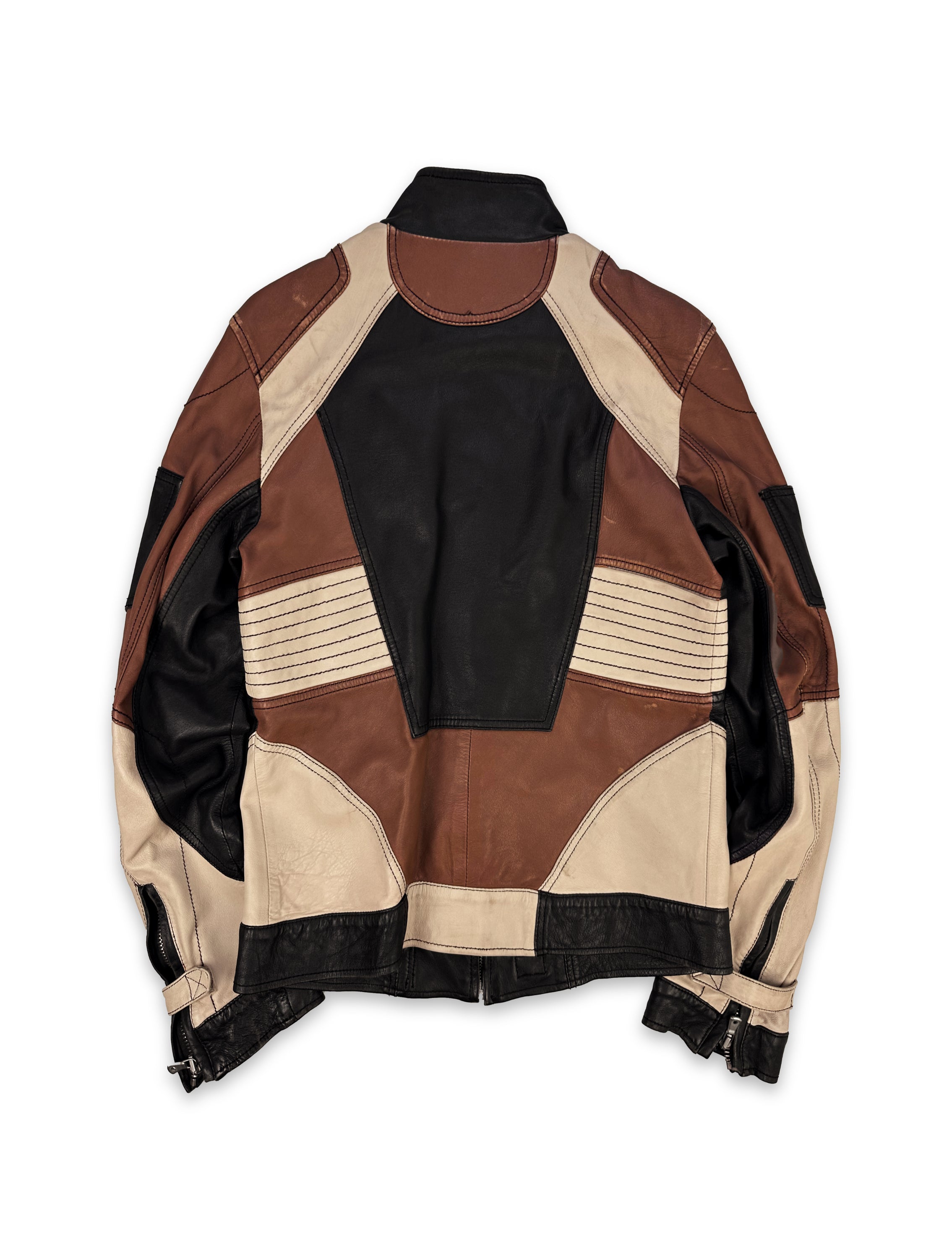 SS04 Dolce &amp; Gabbana ‘Tonal’ Sheepskin Leather Racing Jacket