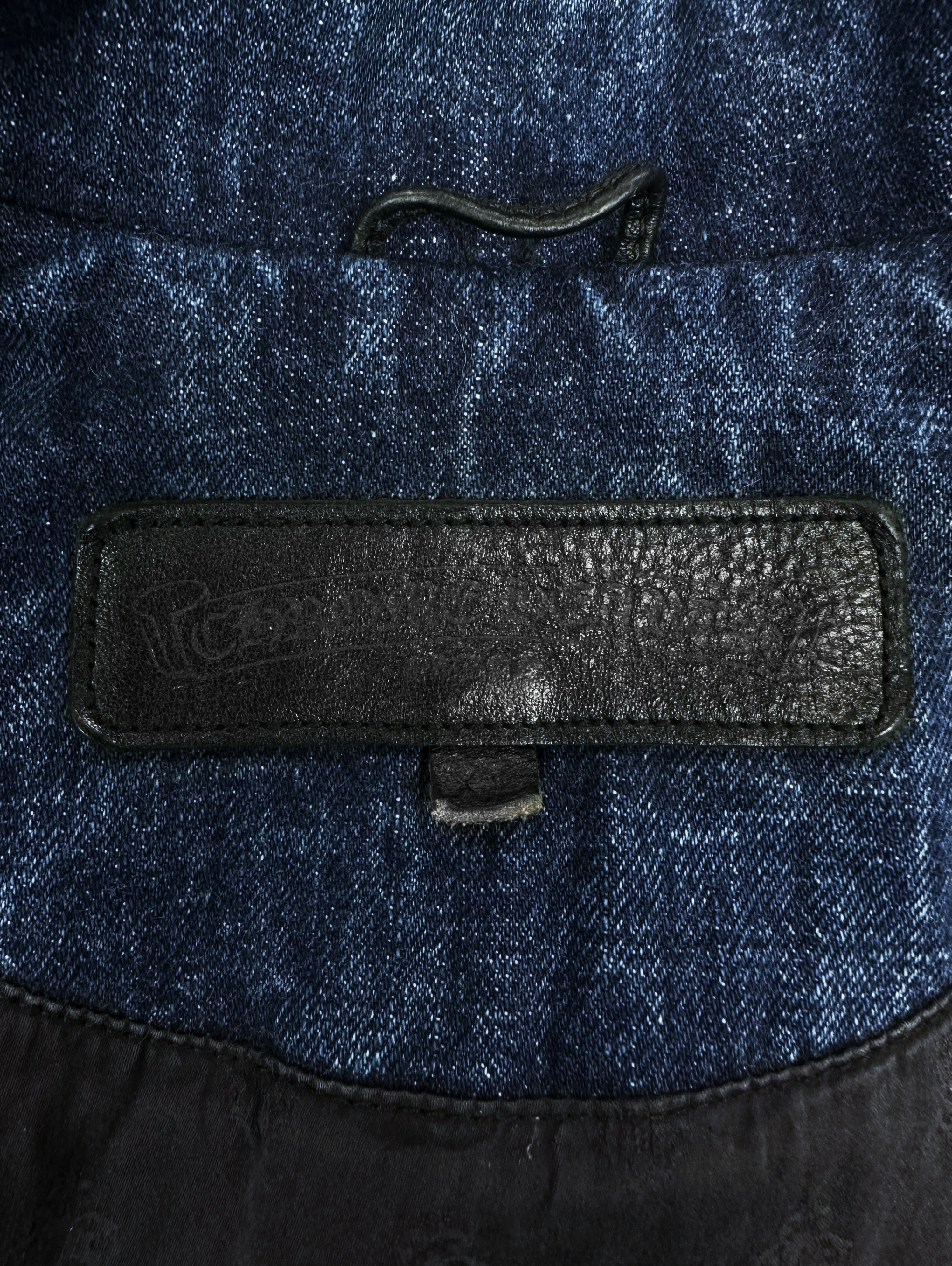 Chrome Hearts Dagger Zip Blue Washed Denim Work Jacket