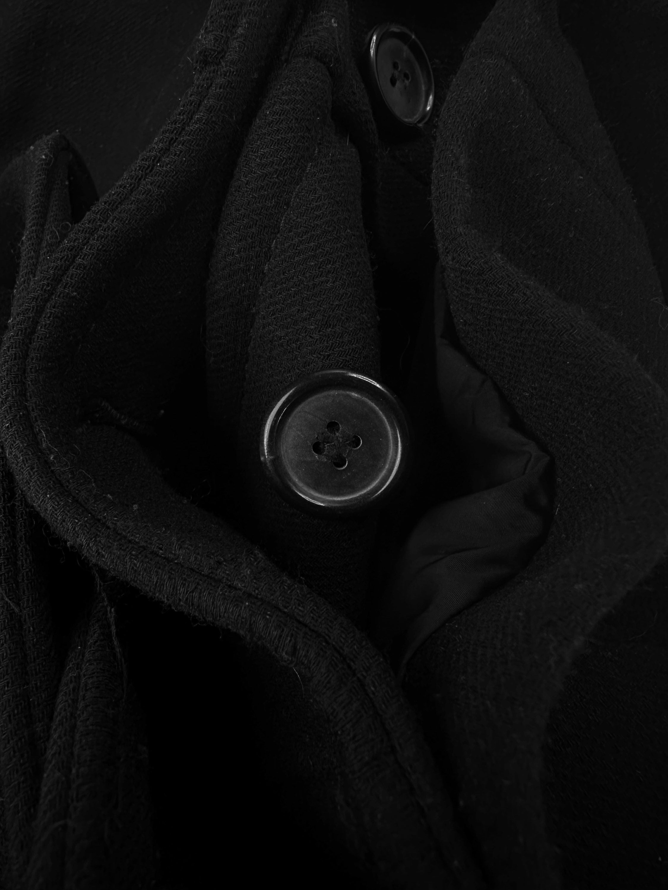 Prada Wool Fur Collar Button Down Trench Coat